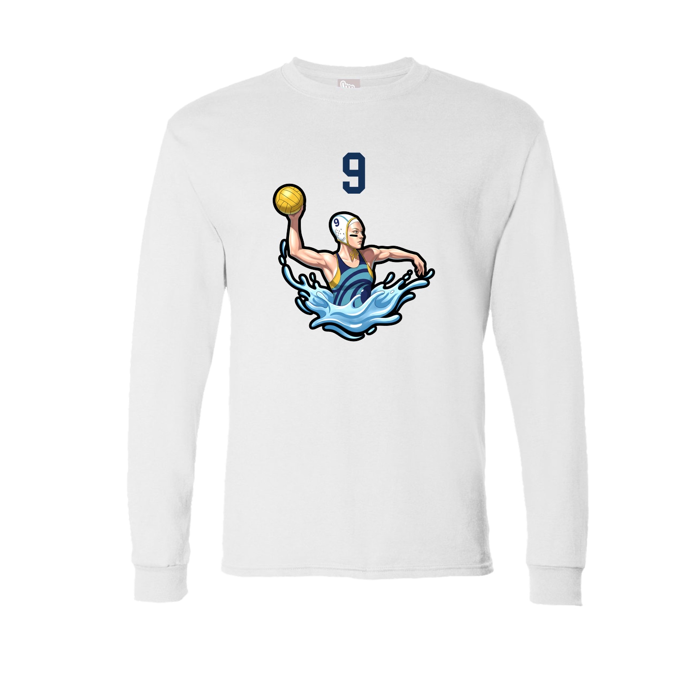 Long Sleeve Tee — Number Top in White