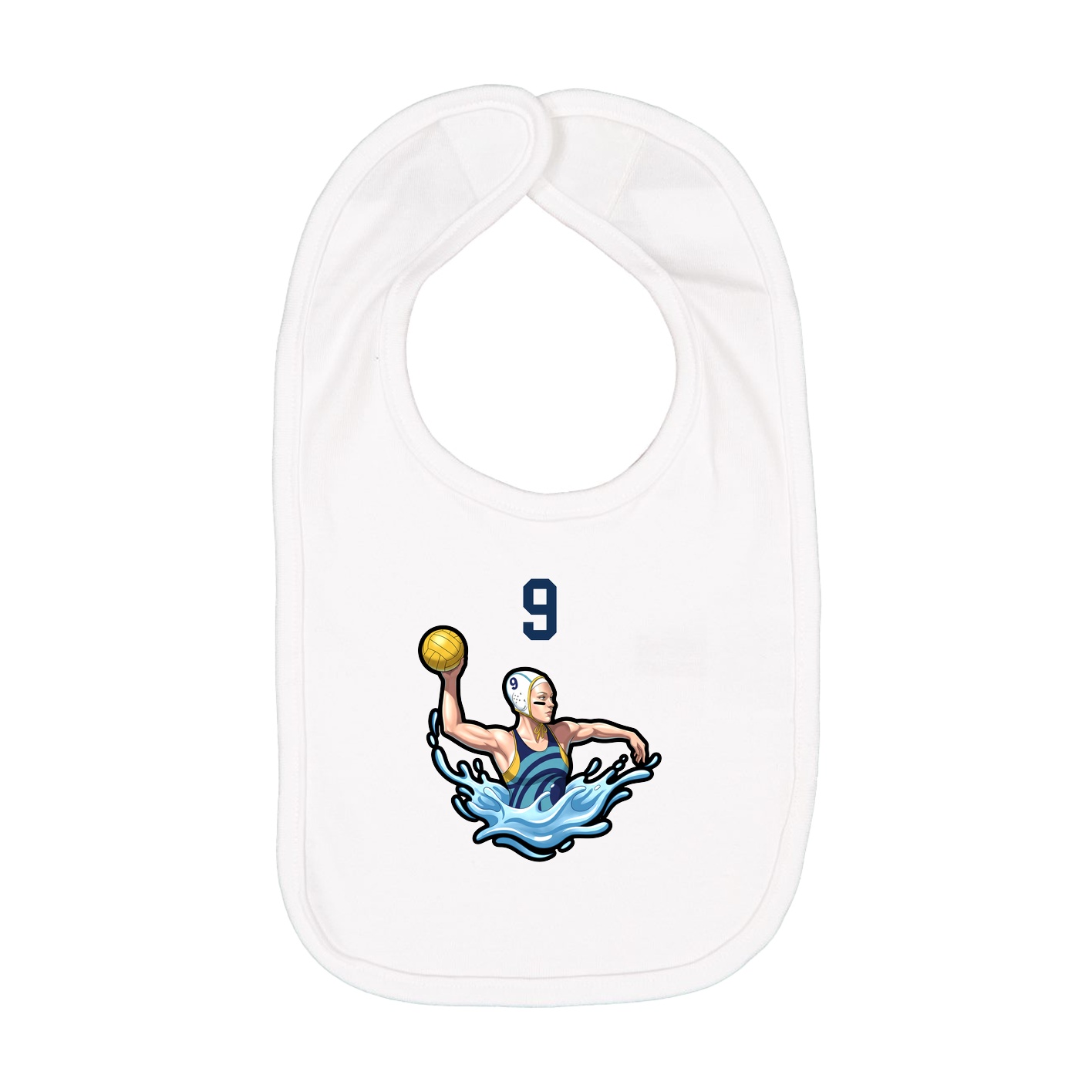 Infant Bib — Number Top in White