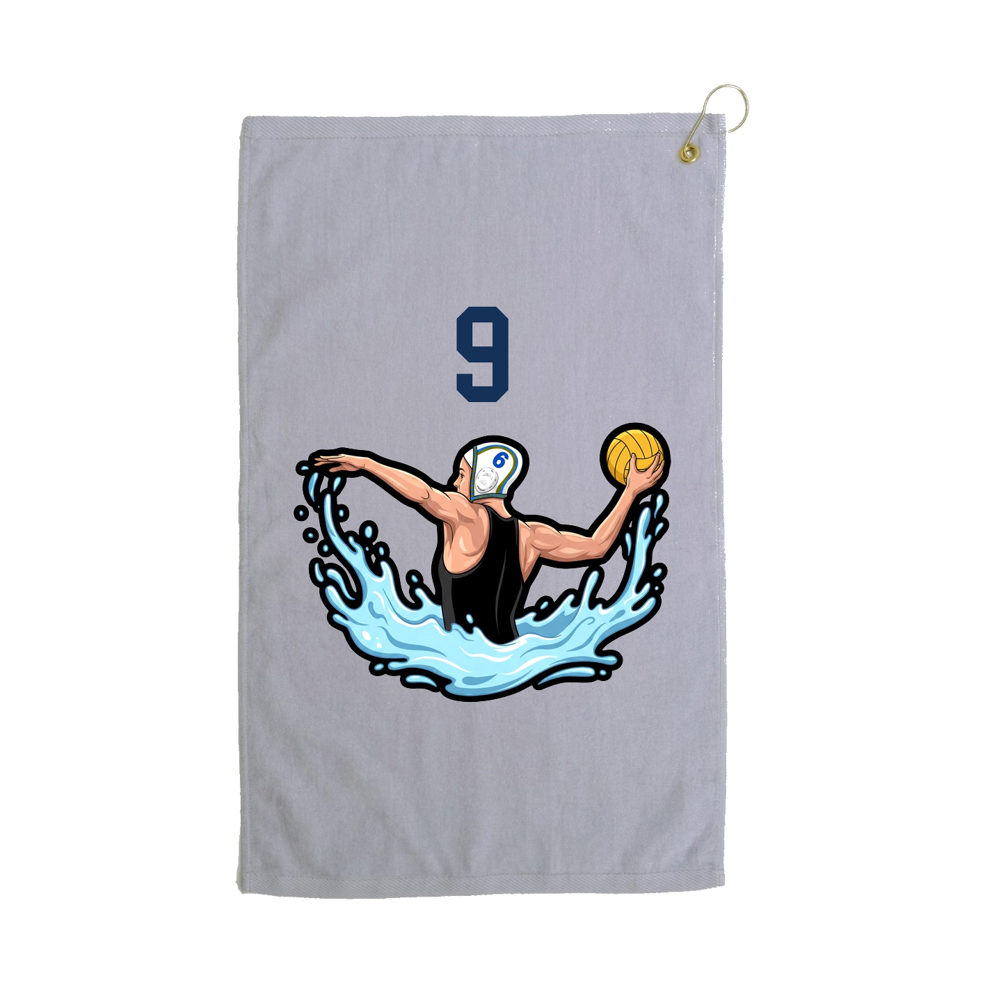 Golf Towel — Number Top in Grey