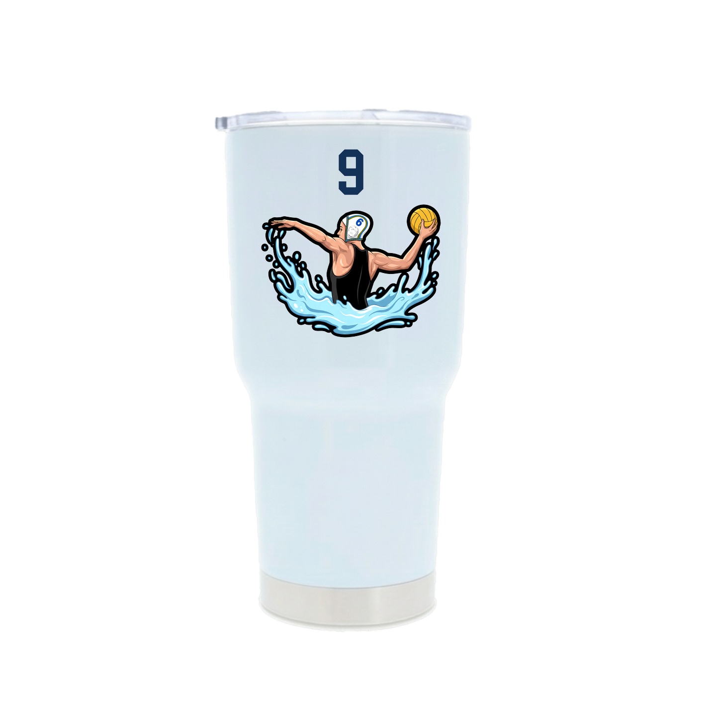30oz Stainless Steel Tumbler — Number Top in White