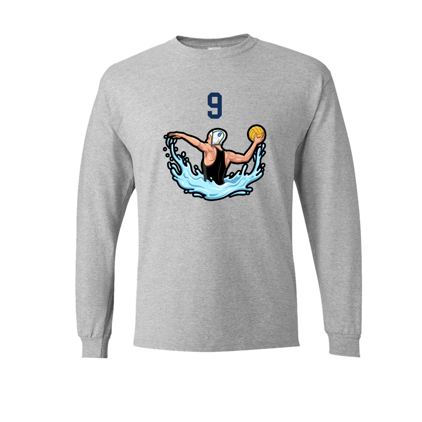 Long Sleeve Tee — Number Top in Grey