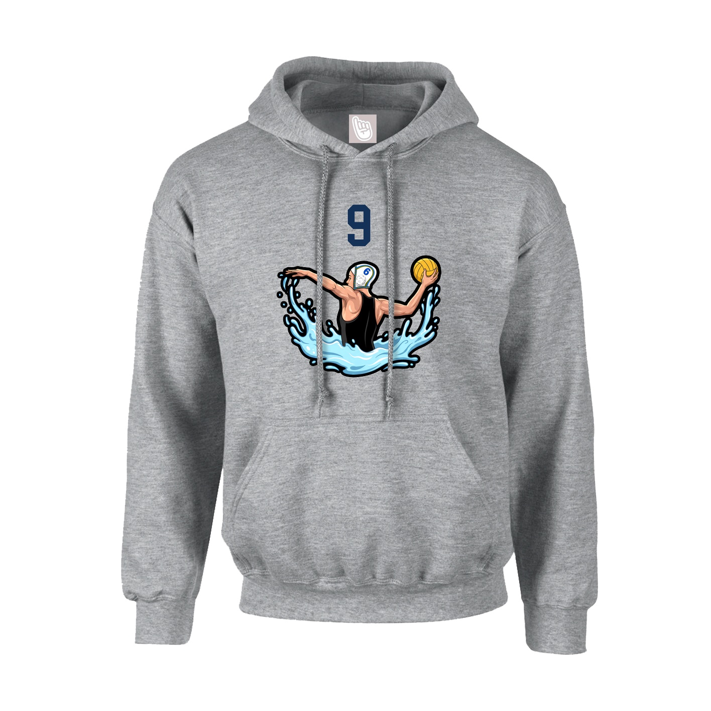 Youth Hoodie — Number Top in Grey