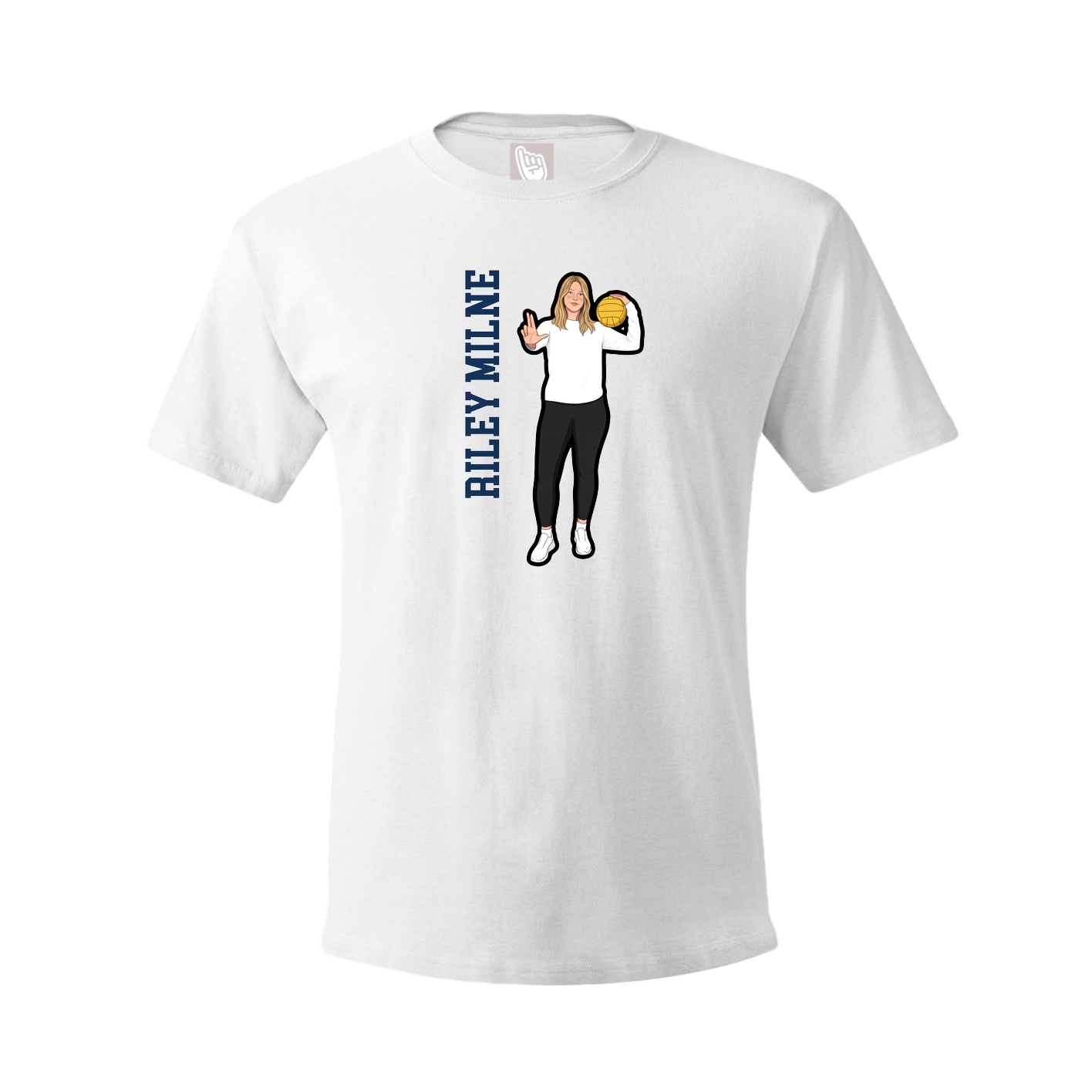 Tee — Name Vertical in White