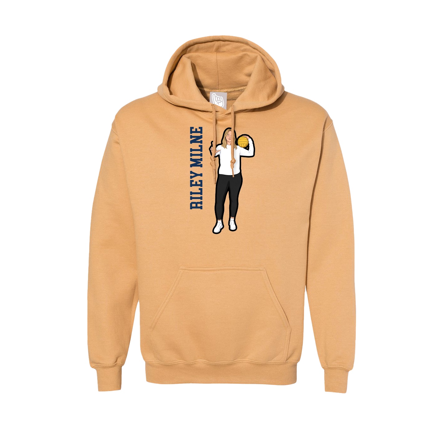 Hoodie — Name Vertical in Vegas Gold