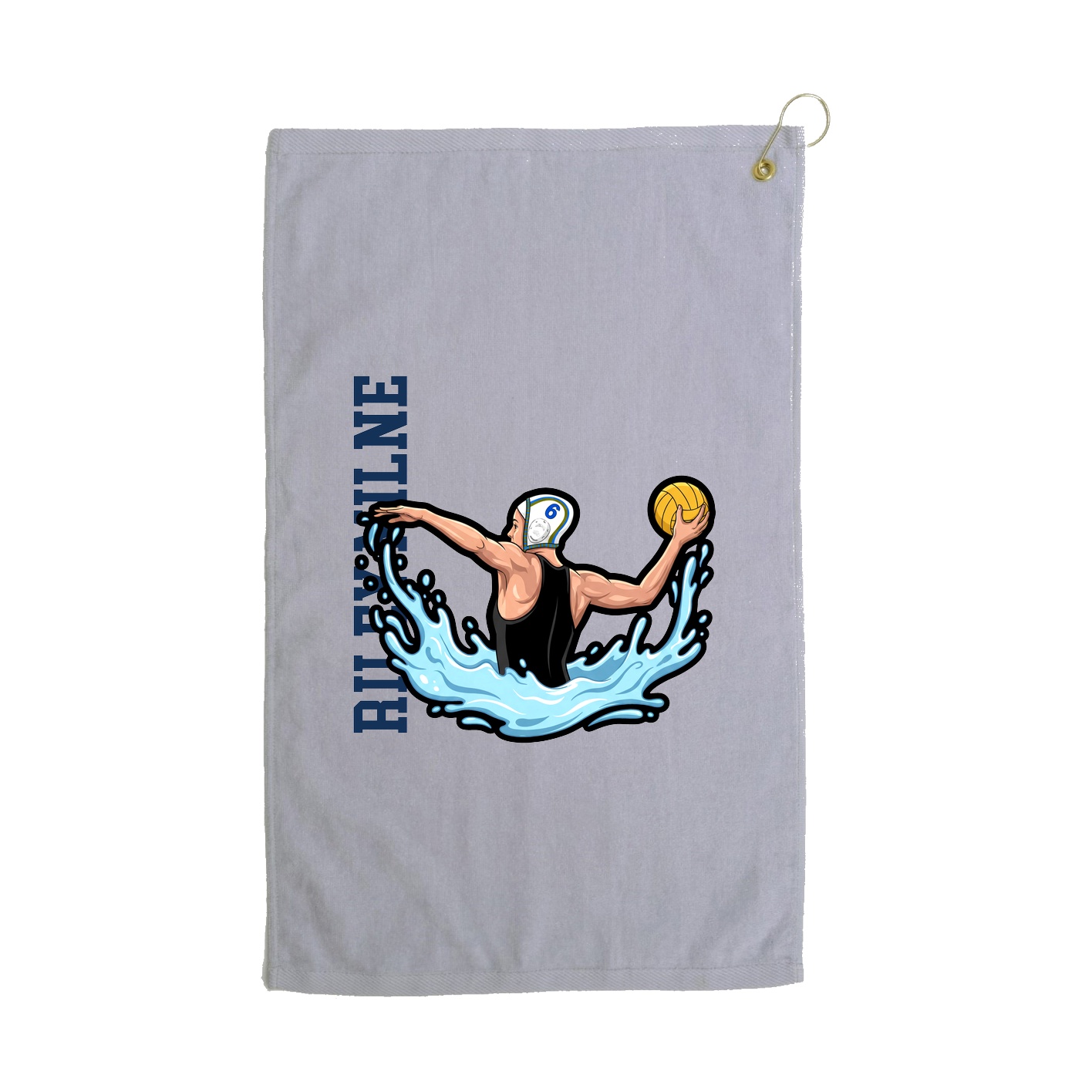 Golf Towel — Name Vertical in Grey