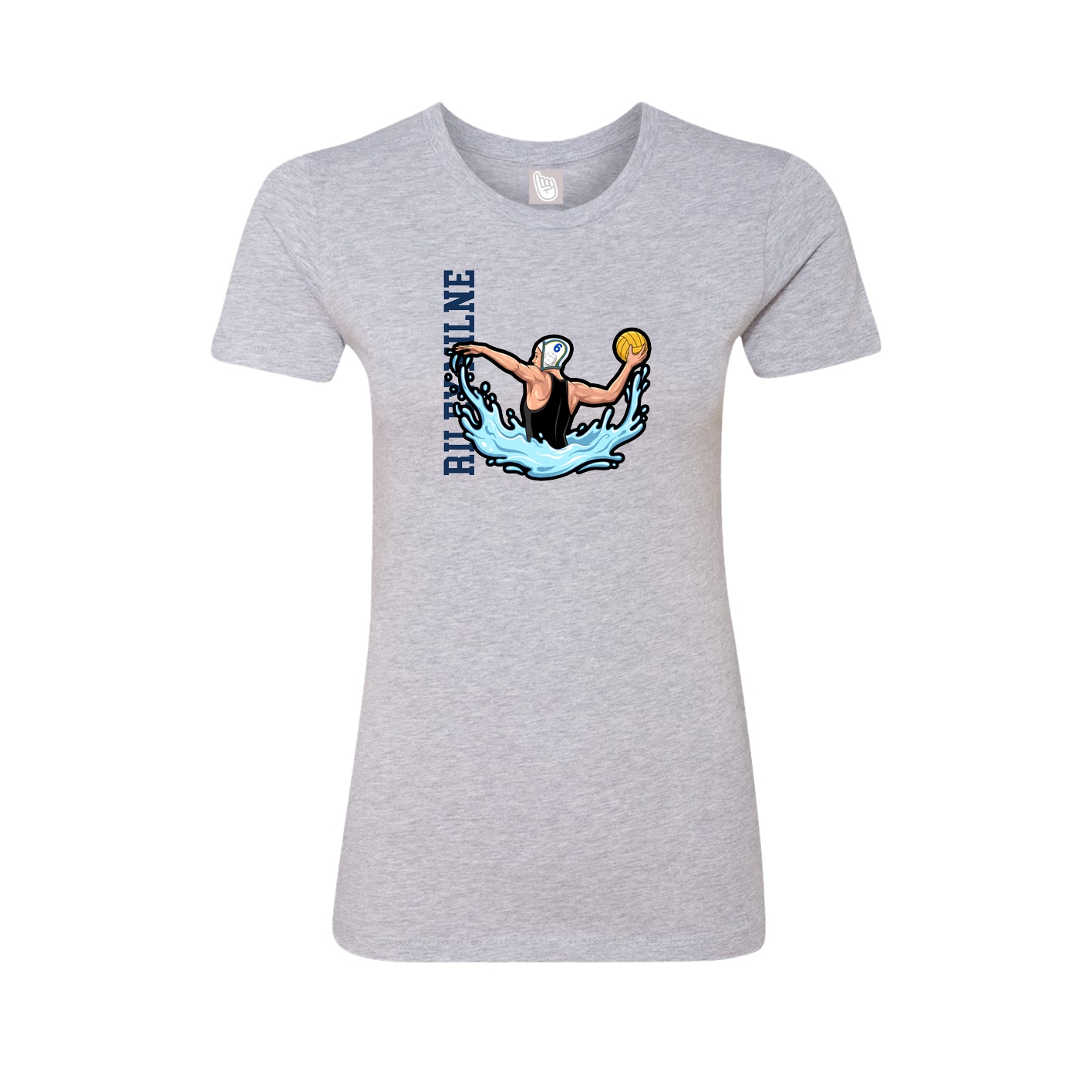 Womens Tee — Name Vertical in Grey