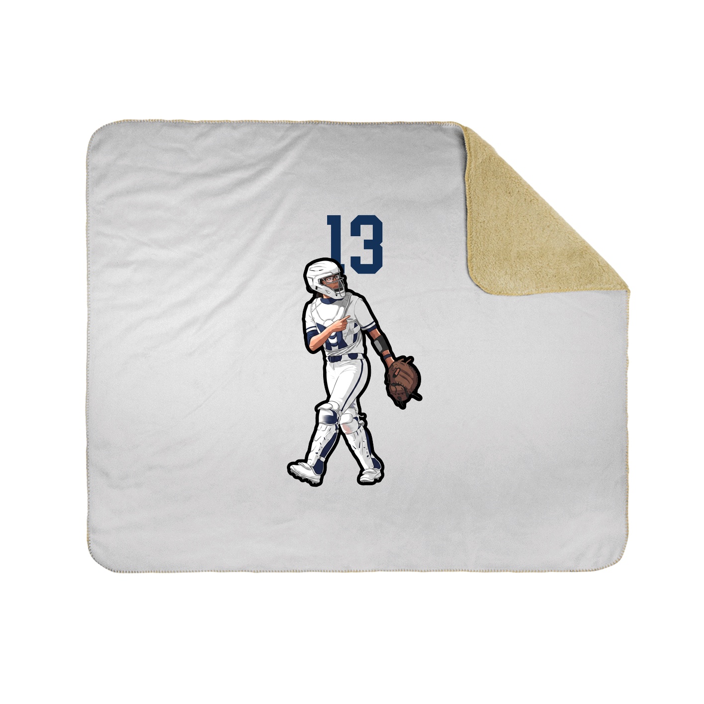 Throw Blanket — Number Top in White