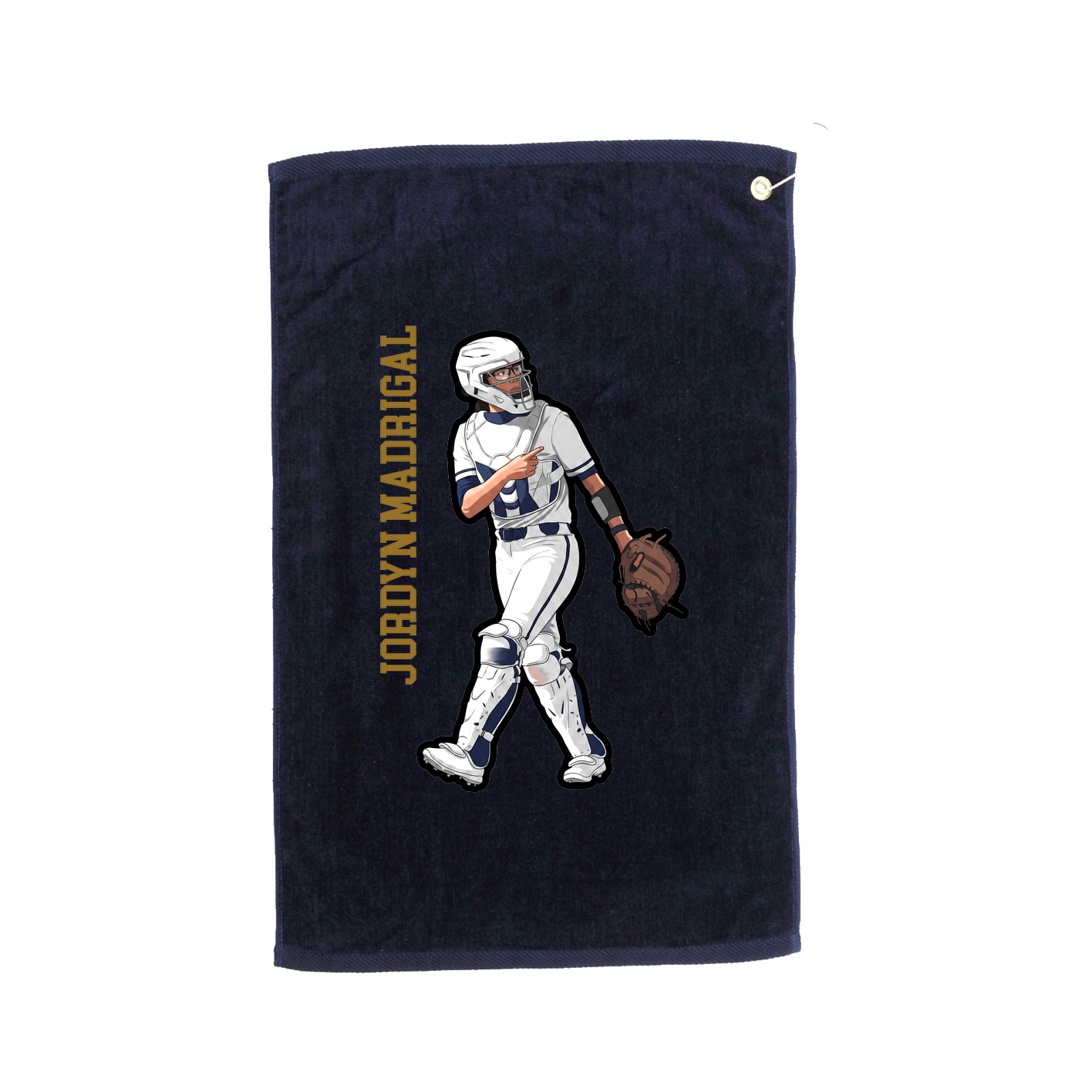 Golf Towel — Name Vertical in Navy