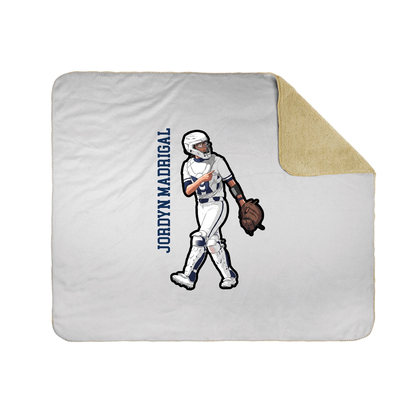 Throw Blanket — Name Vertical in White