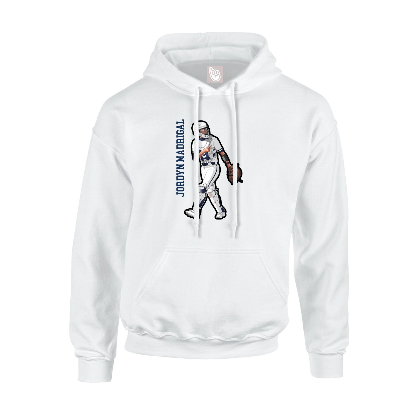 Youth Hoodie — Name Vertical in White