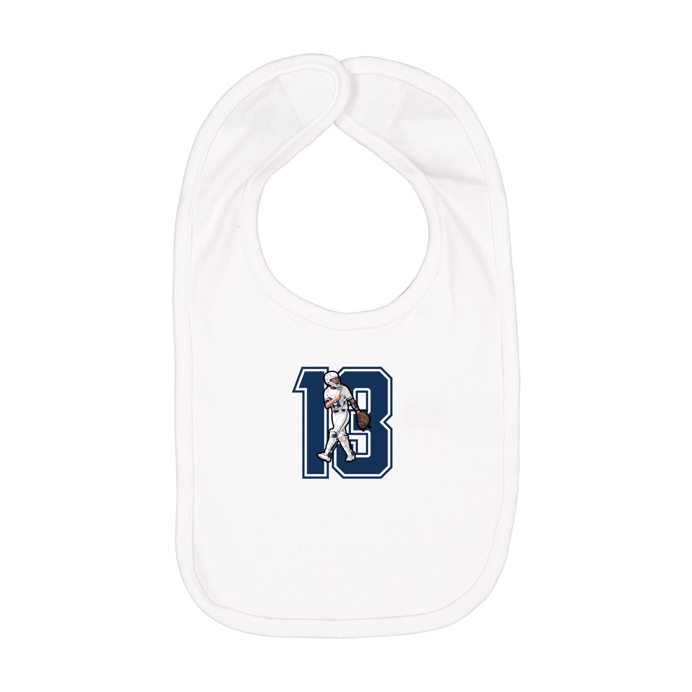 Infant Bib — Number in White