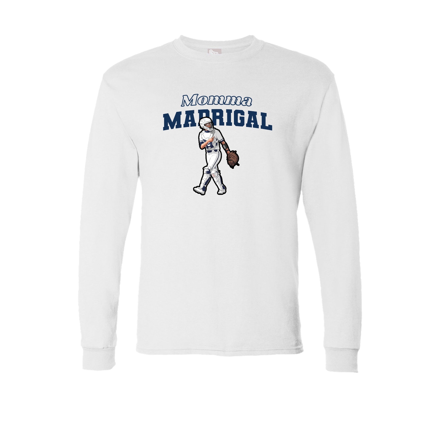 Long Sleeve Tee — Mothers Day Block in White