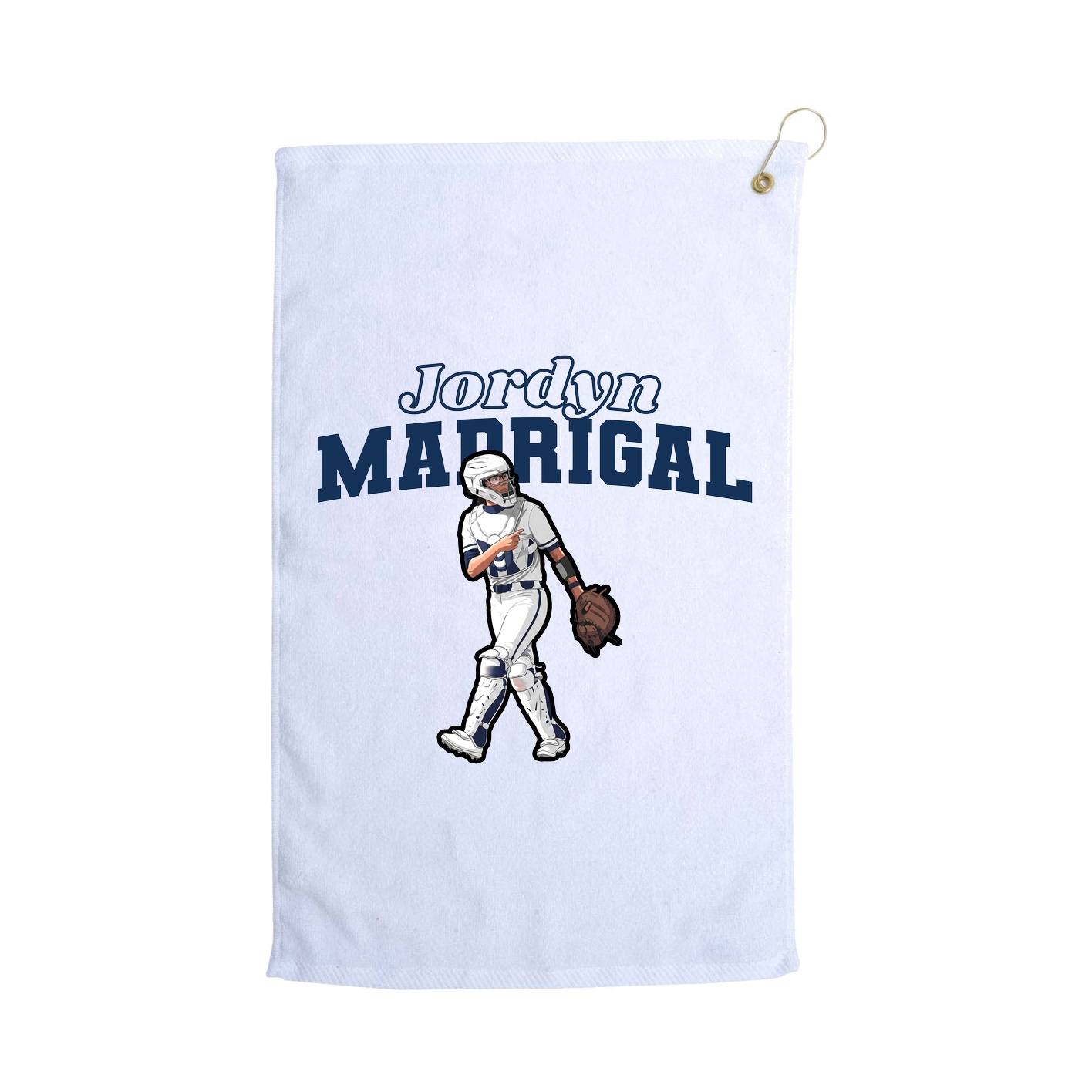 Golf Towel — Name Arch in White