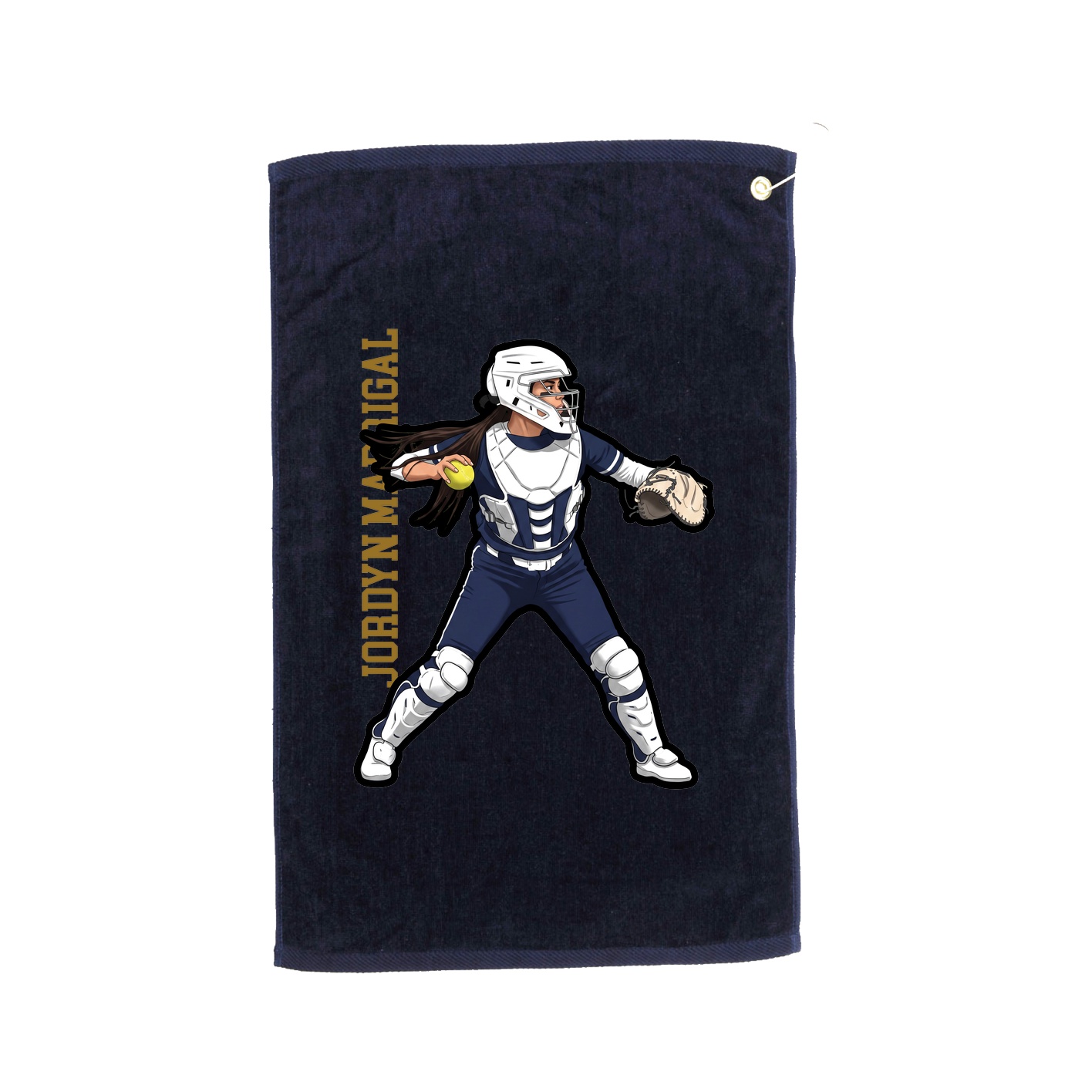 Golf Towel — Name Vertical in Navy