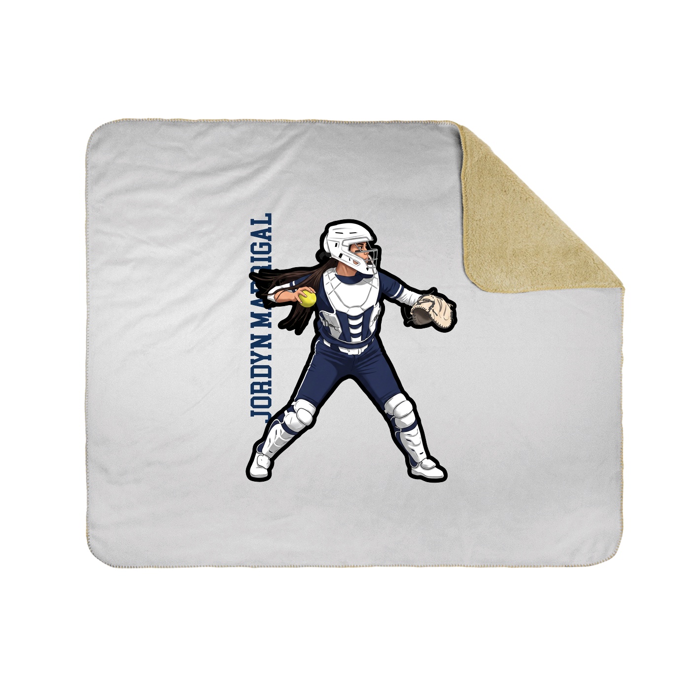 Throw Blanket — Name Vertical in White