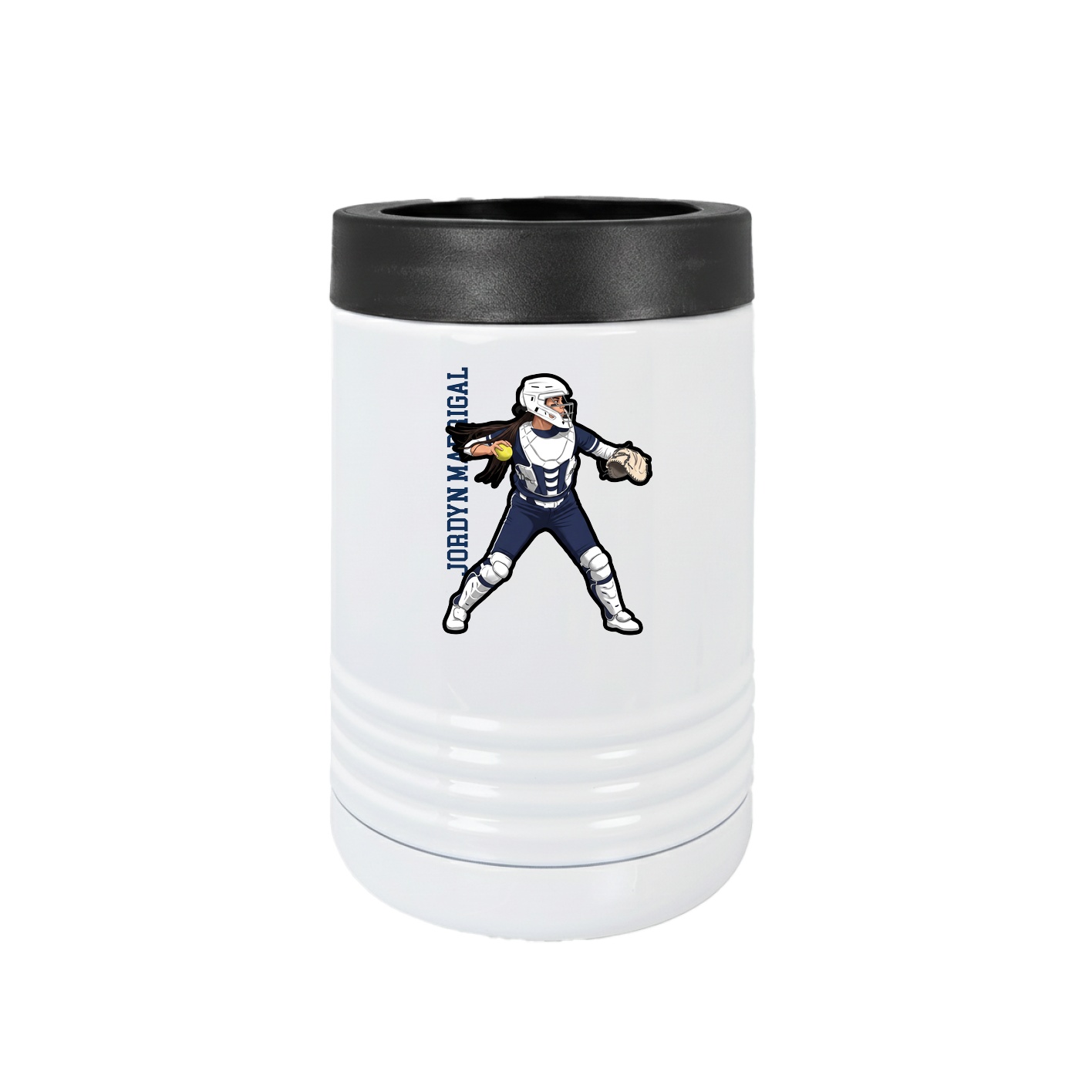 Beverage Holder — Name Vertical in White