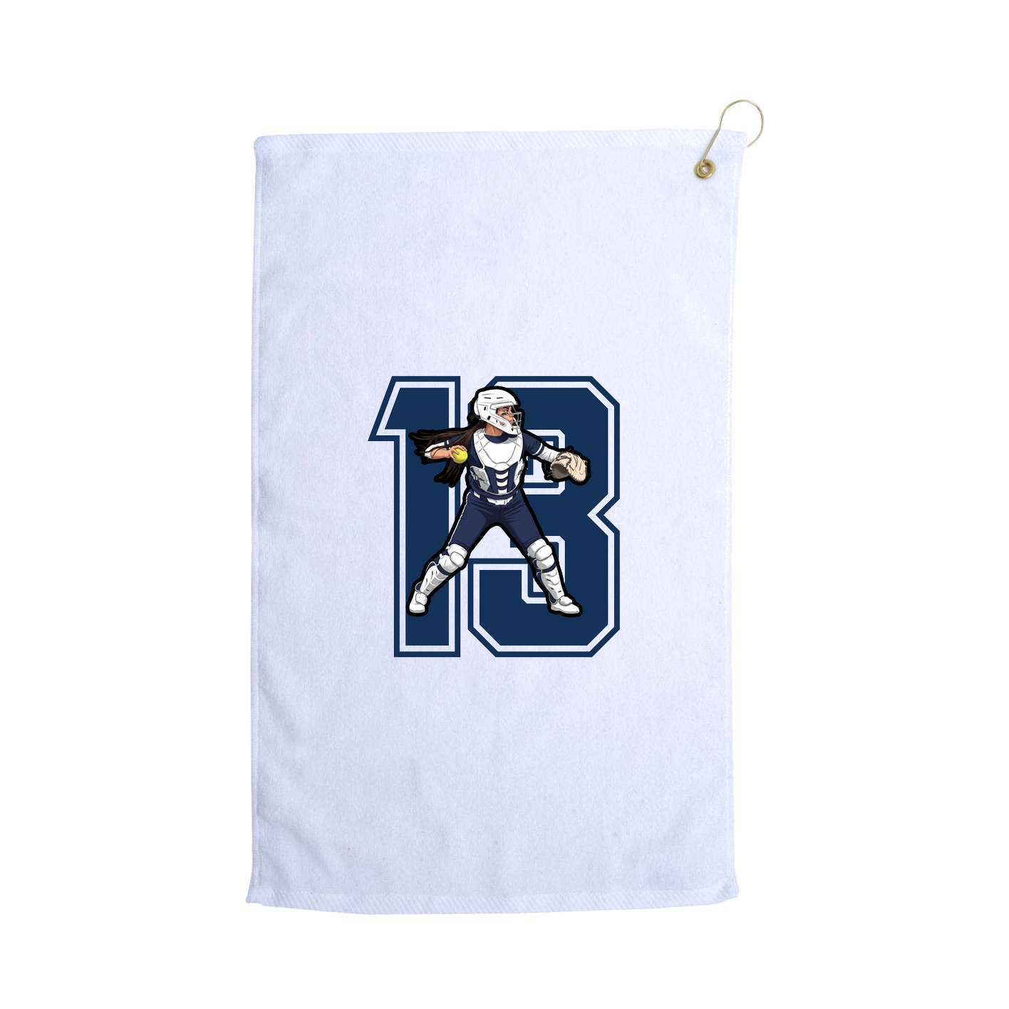 Golf Towel — Number in White
