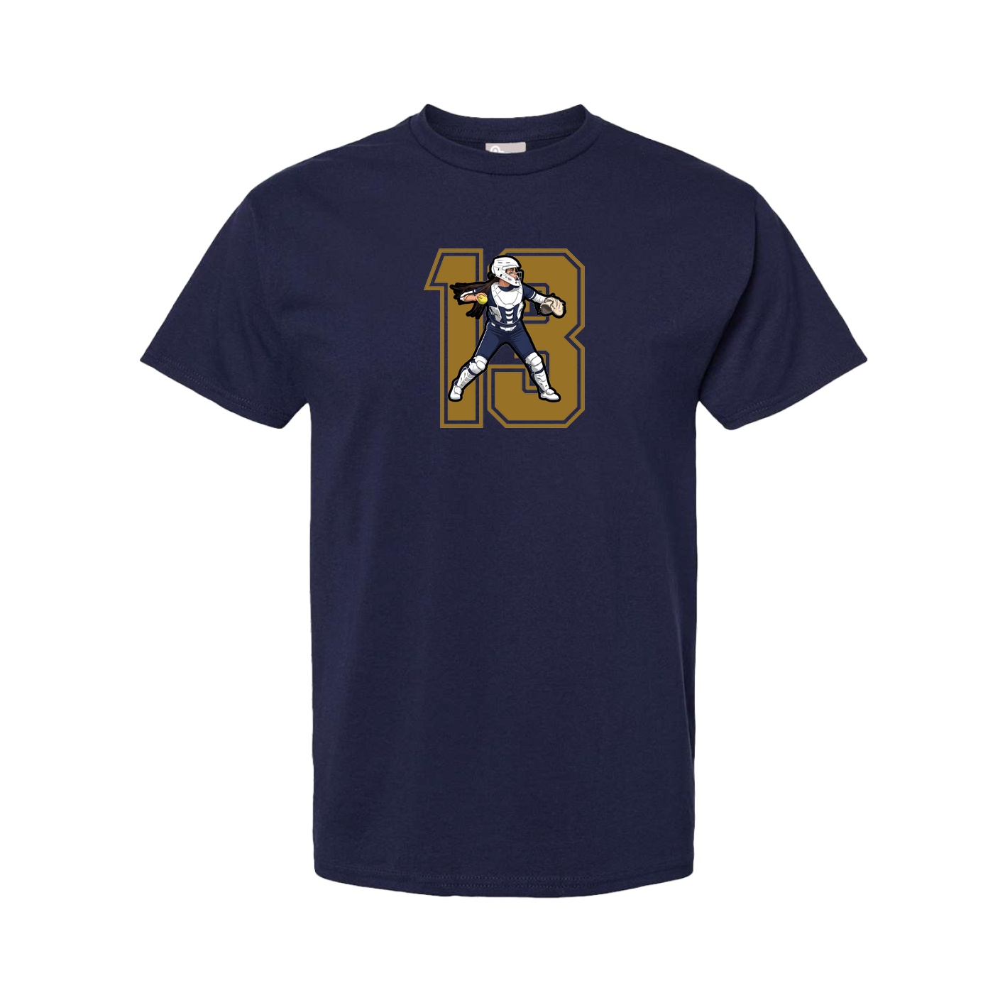 Youth Tee — Number in Navy