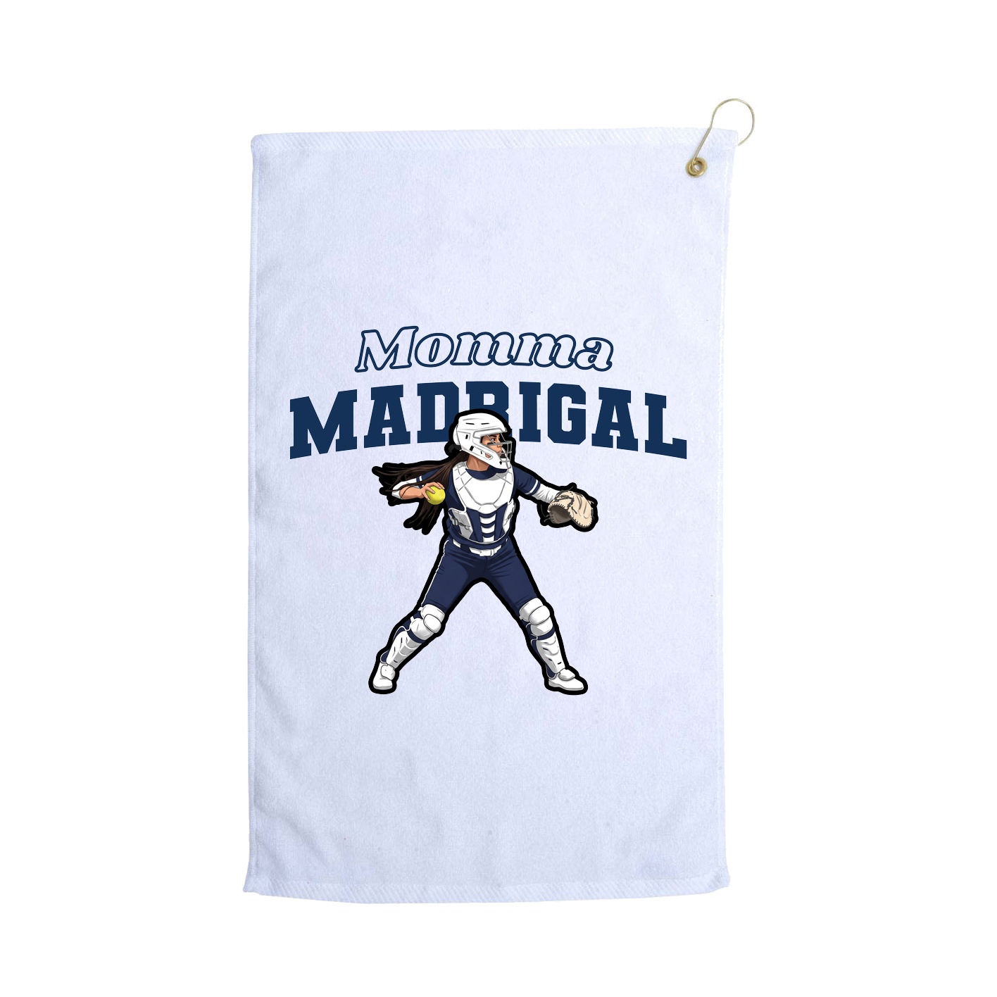Golf Towel — Mothers Day Block in White