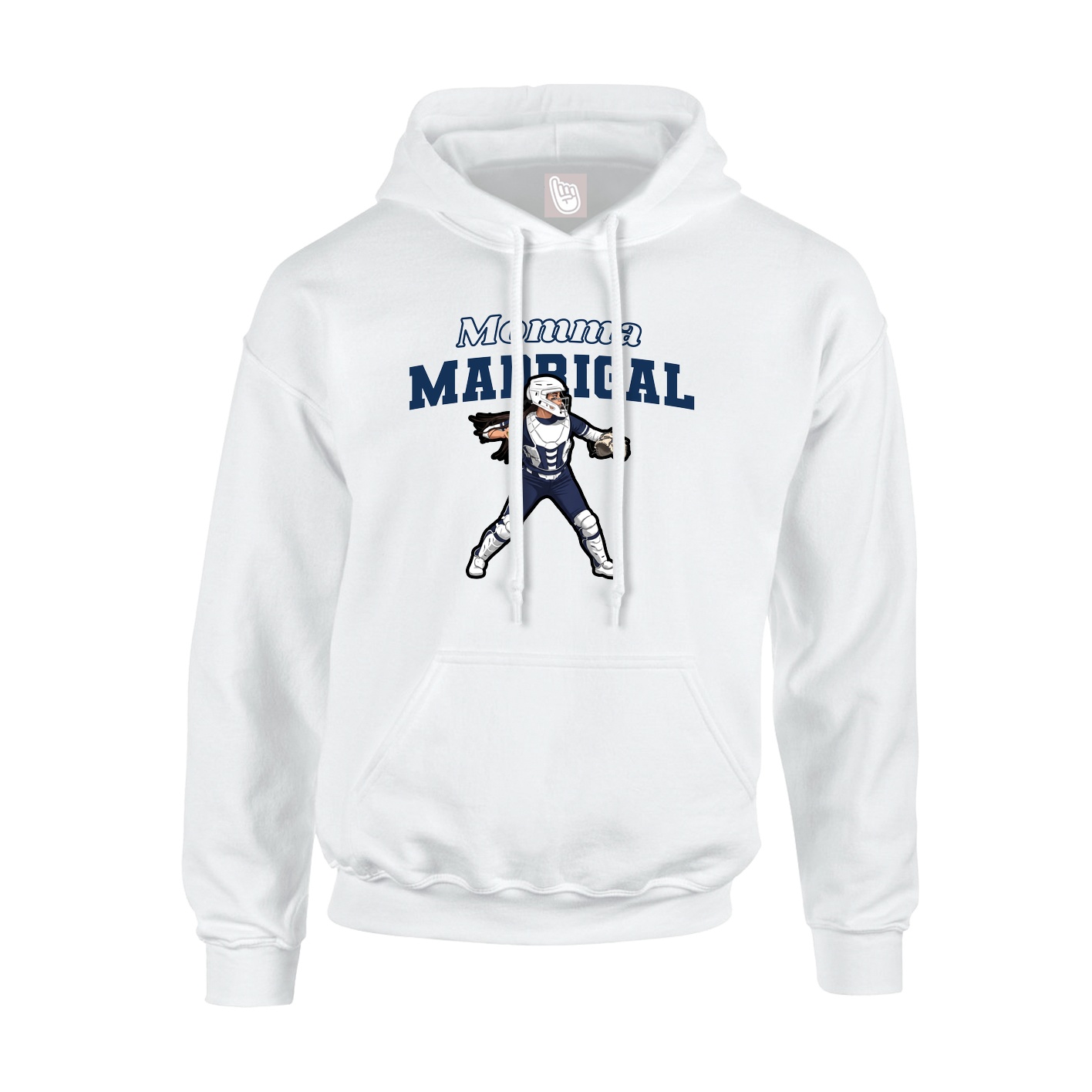 Youth Hoodie — Mothers Day Block in White