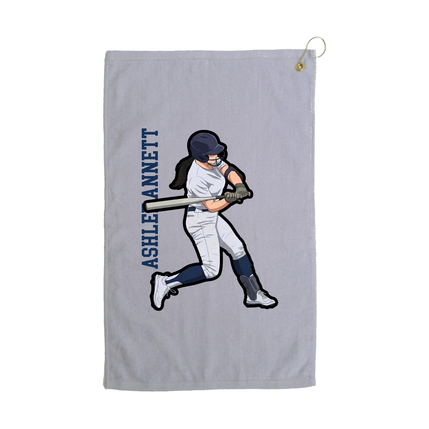 Golf Towel — Name Vertical in Grey