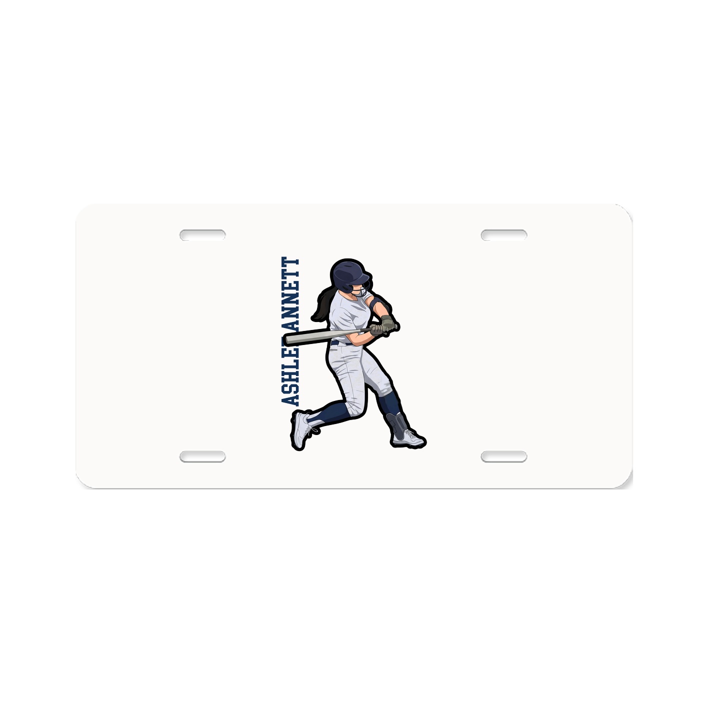 License Plate — Name Vertical in Classic