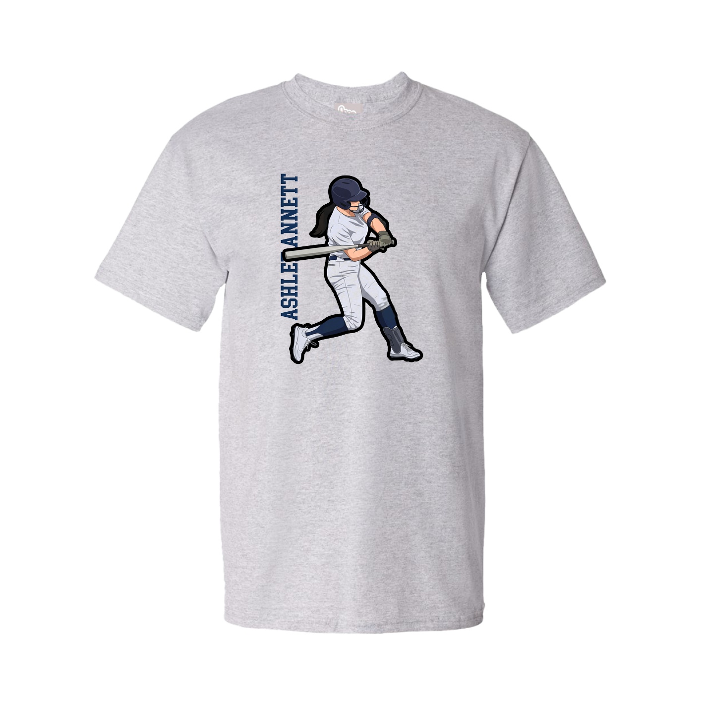 Tee — Name Vertical in Grey