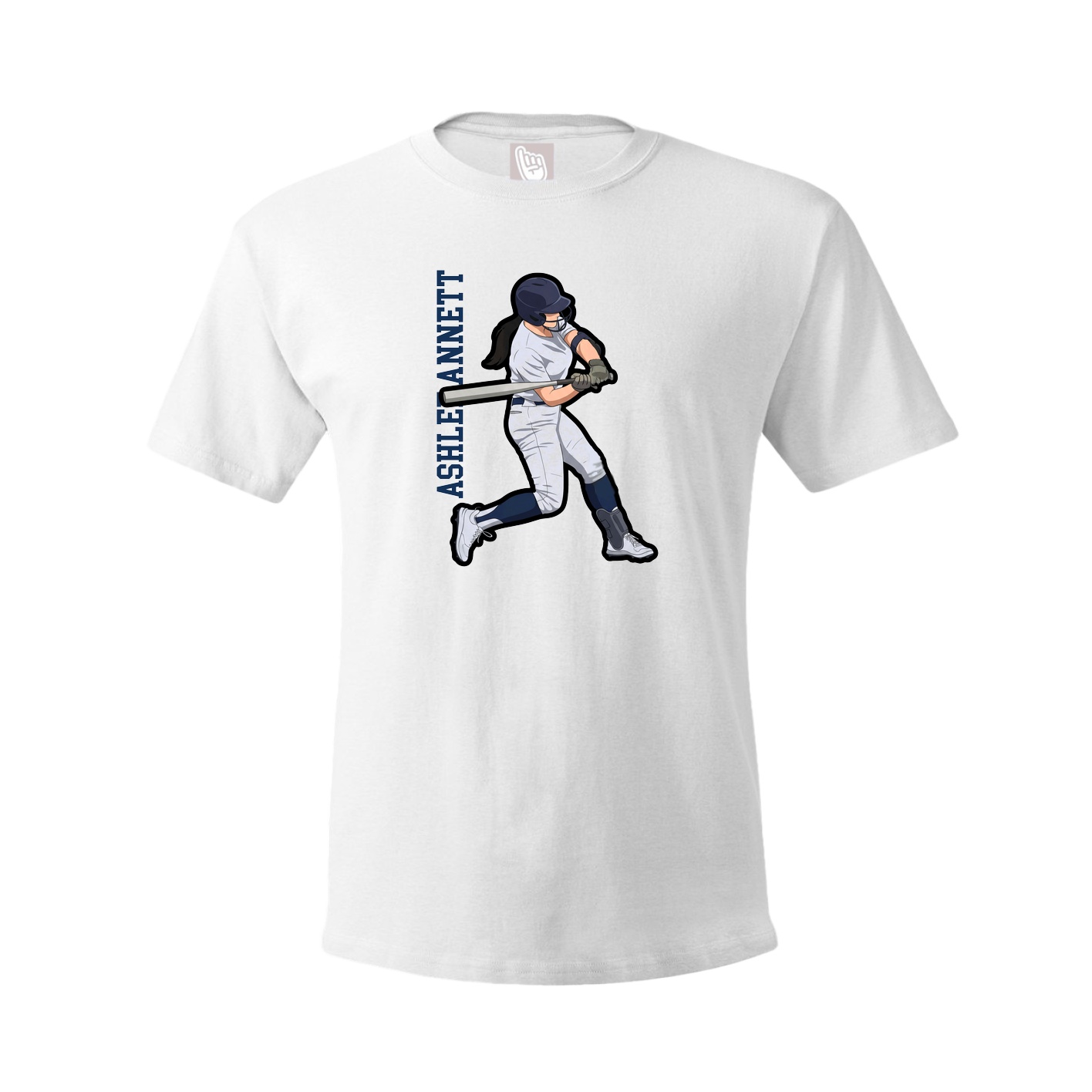 Youth Tee — Name Vertical in White