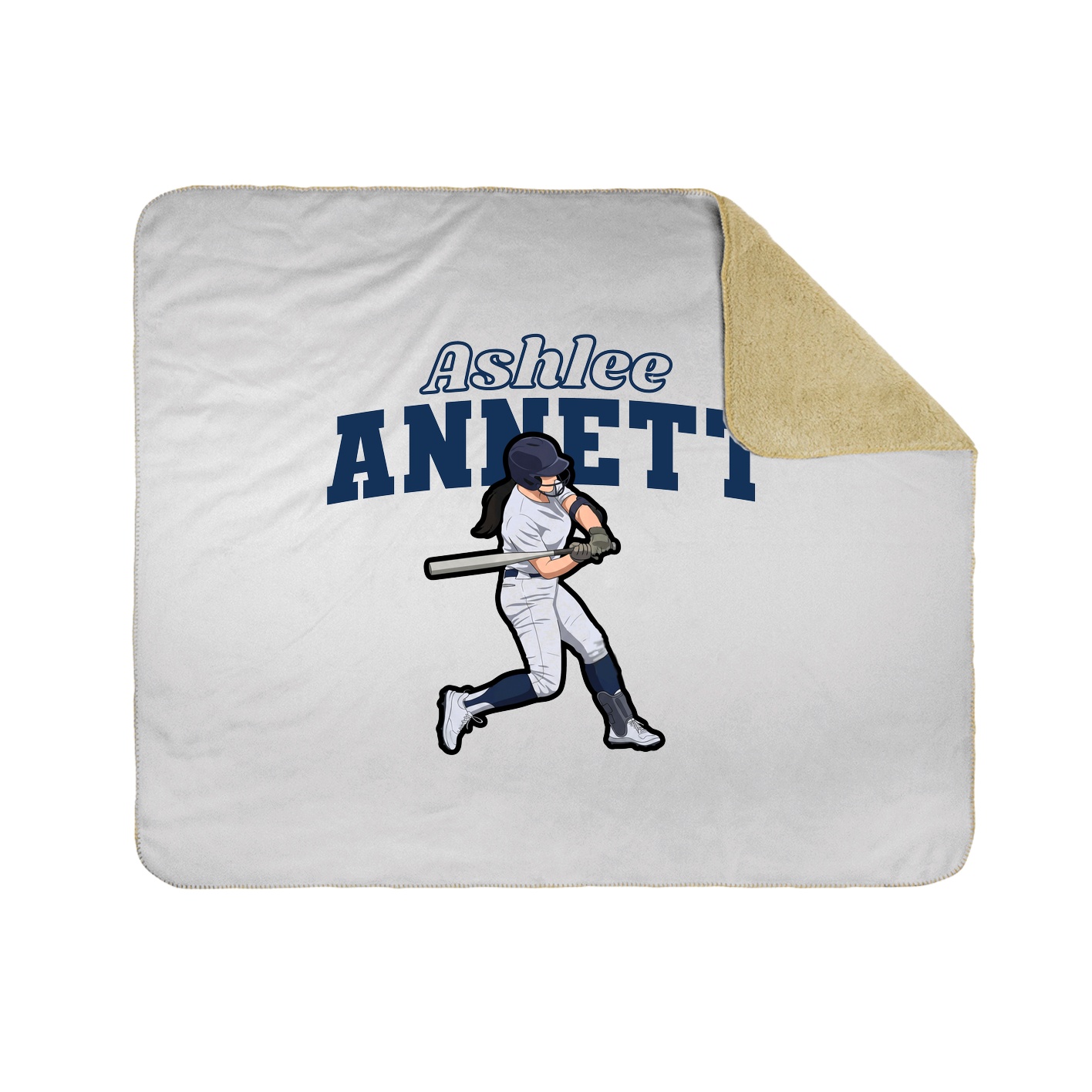 Throw Blanket — Name Arch in White