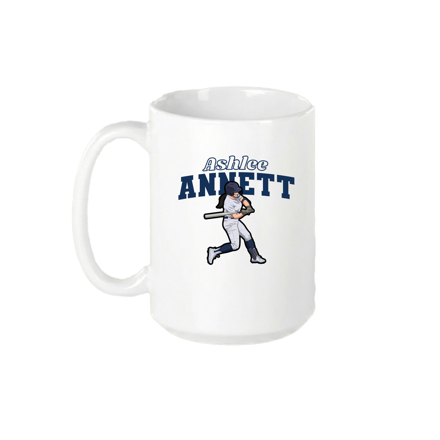15oz Coffee Mug — Name Arch in White