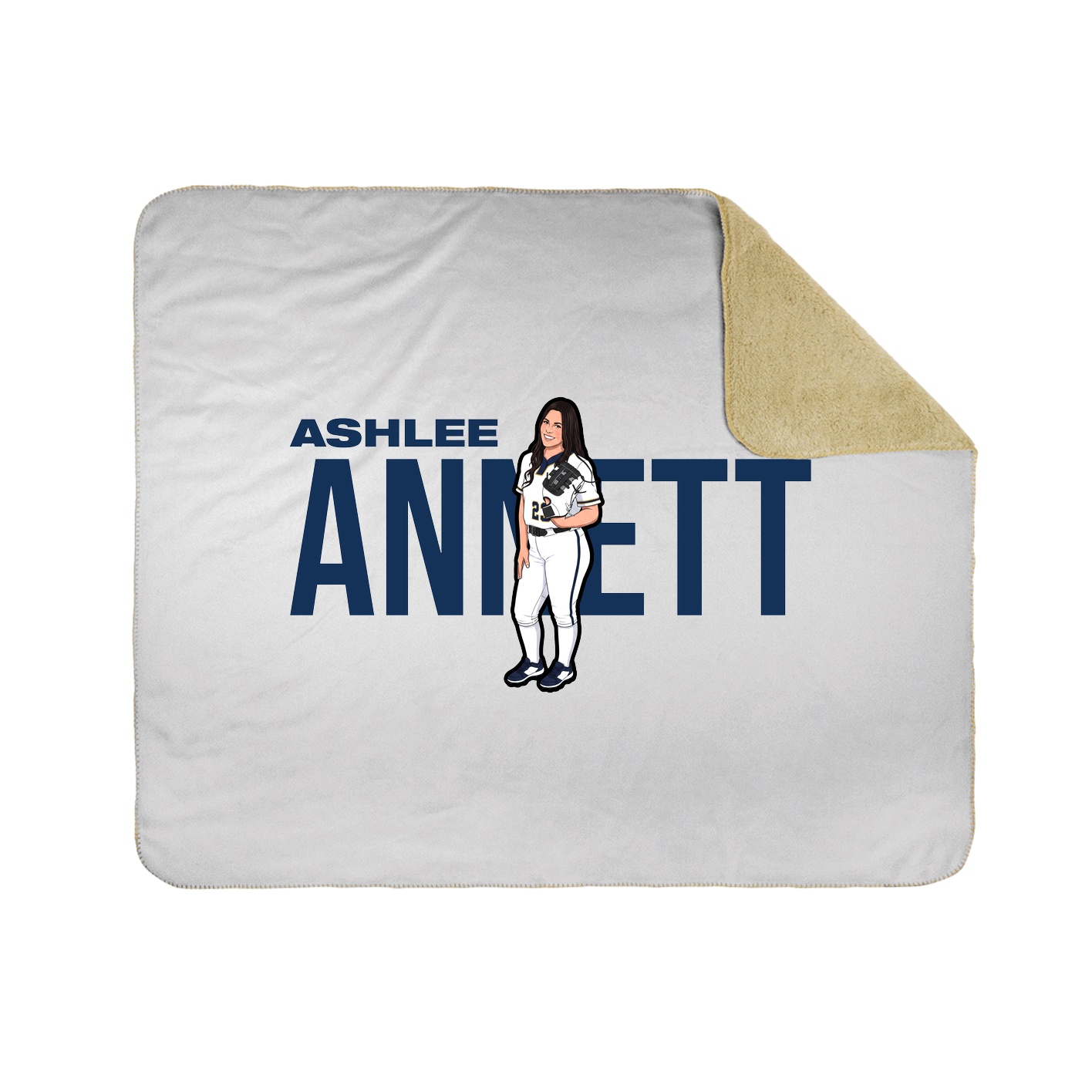 Throw Blanket — Player Name in White