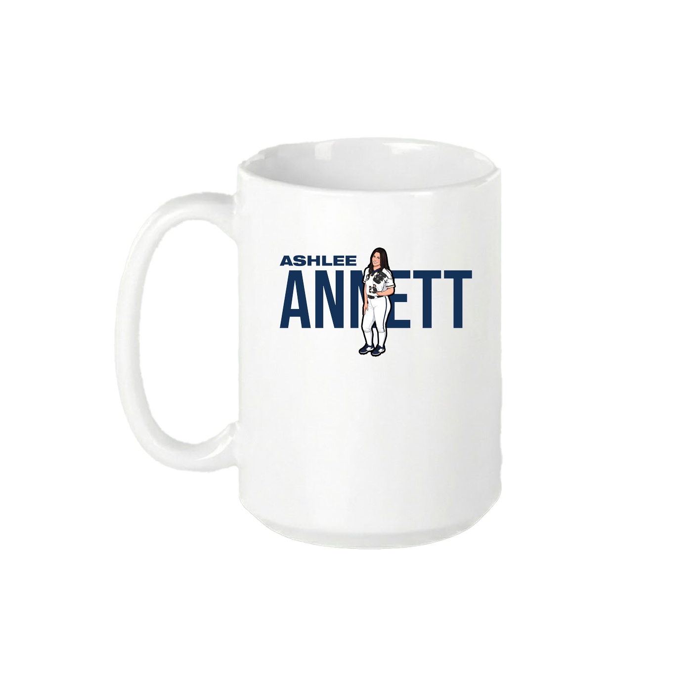 15oz Coffee Mug — Player Name in White