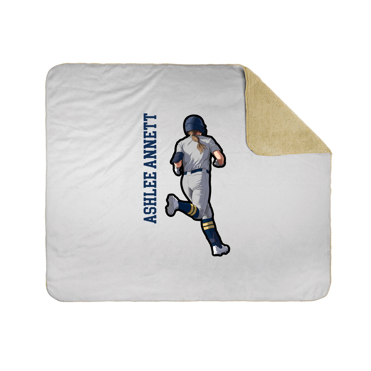 Throw Blanket — Name Vertical in White