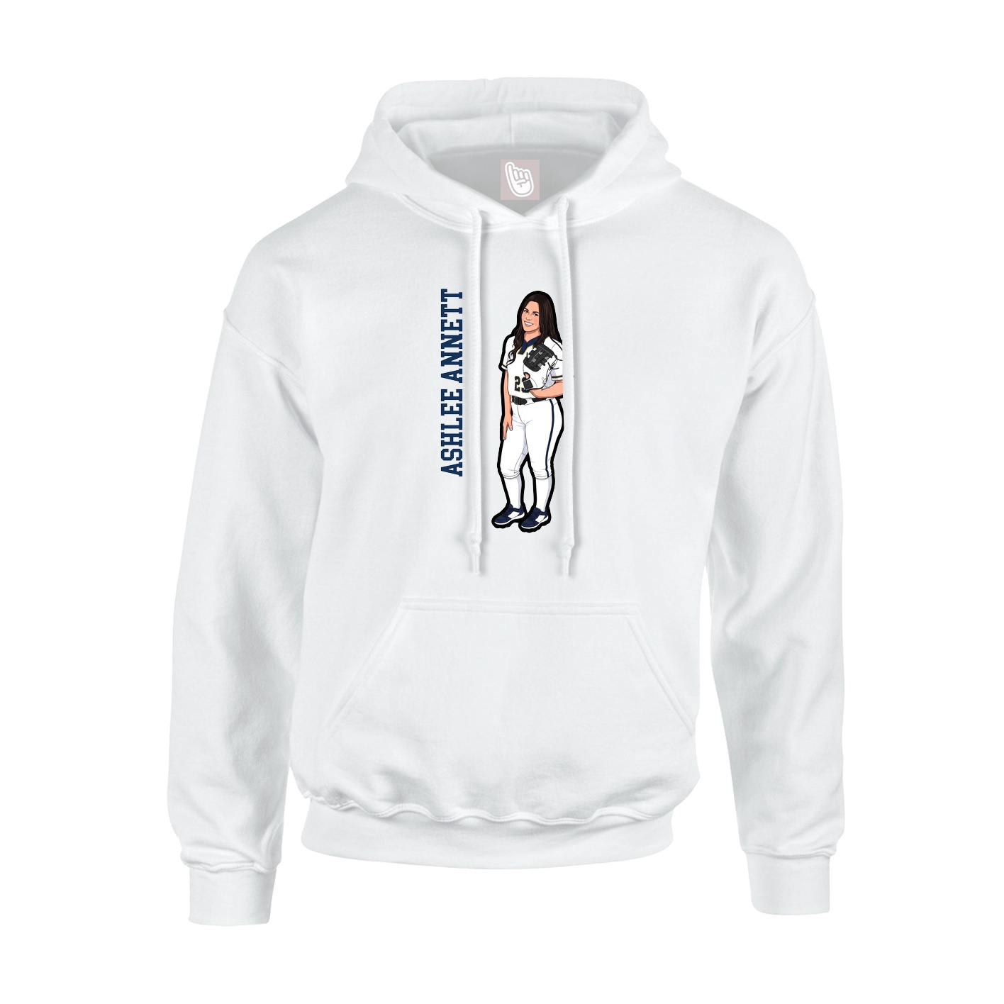 Hoodie — Name Vertical in White