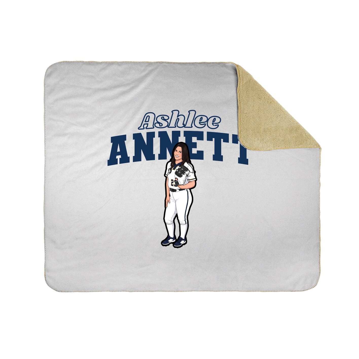 Throw Blanket — Name Arch in White