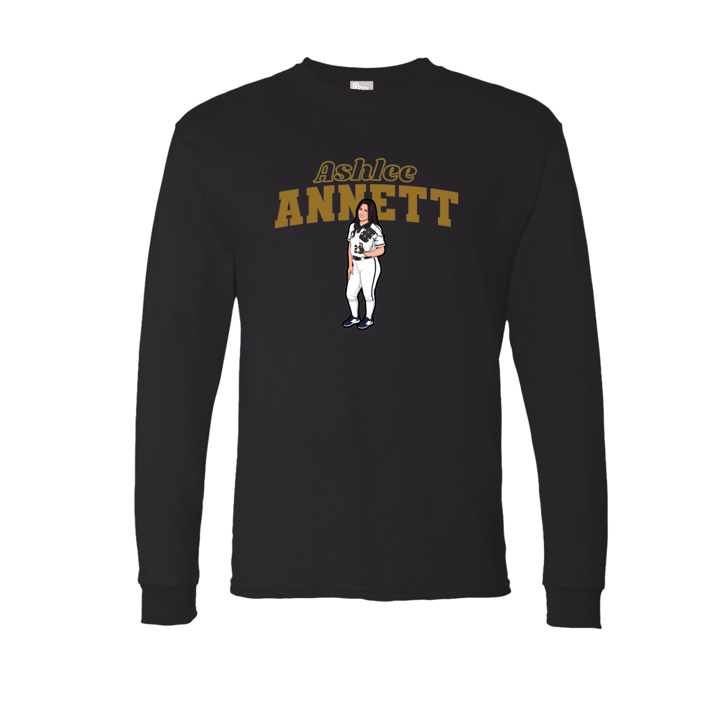 Long Sleeve Tee — Name Arch in Black