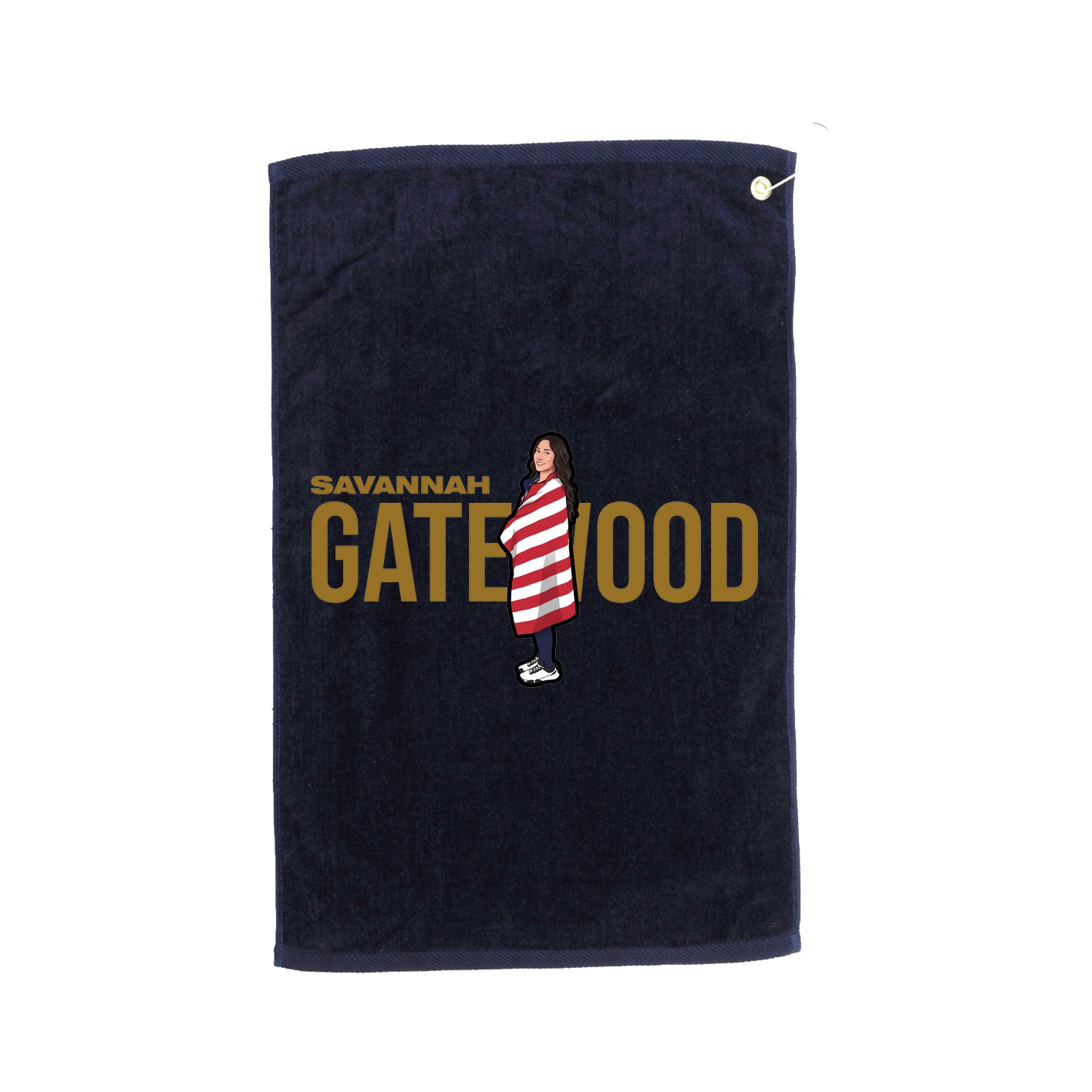 Golf Towel — Player Name in Navy