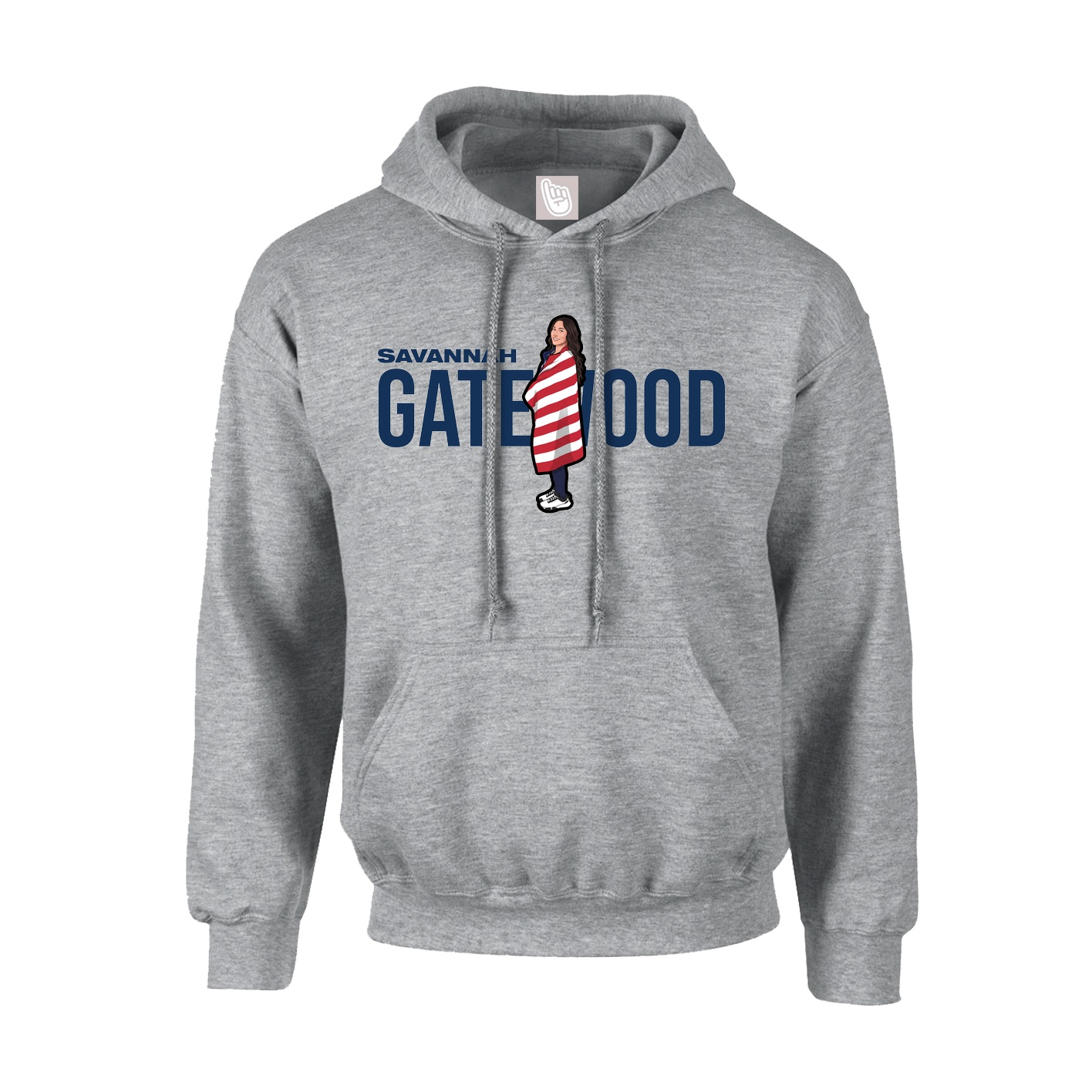 Hoodie — Player Name in Grey
