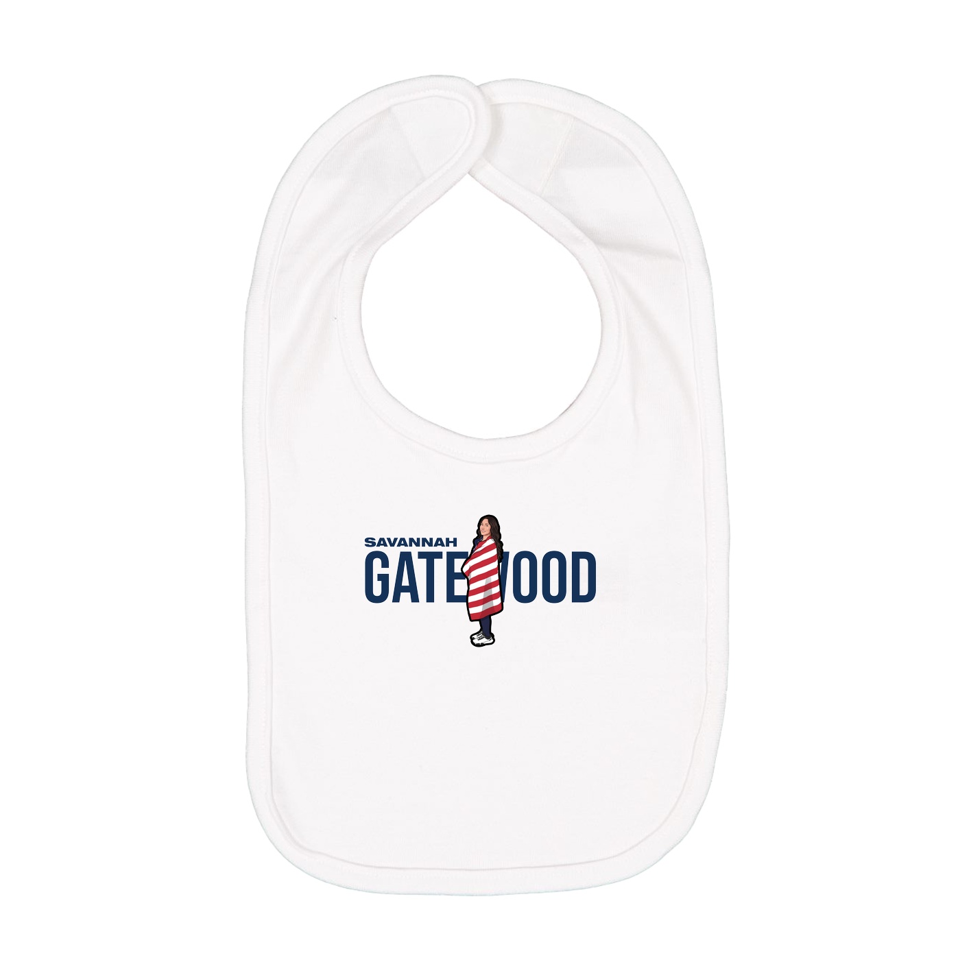 Infant Bib — Player Name in White