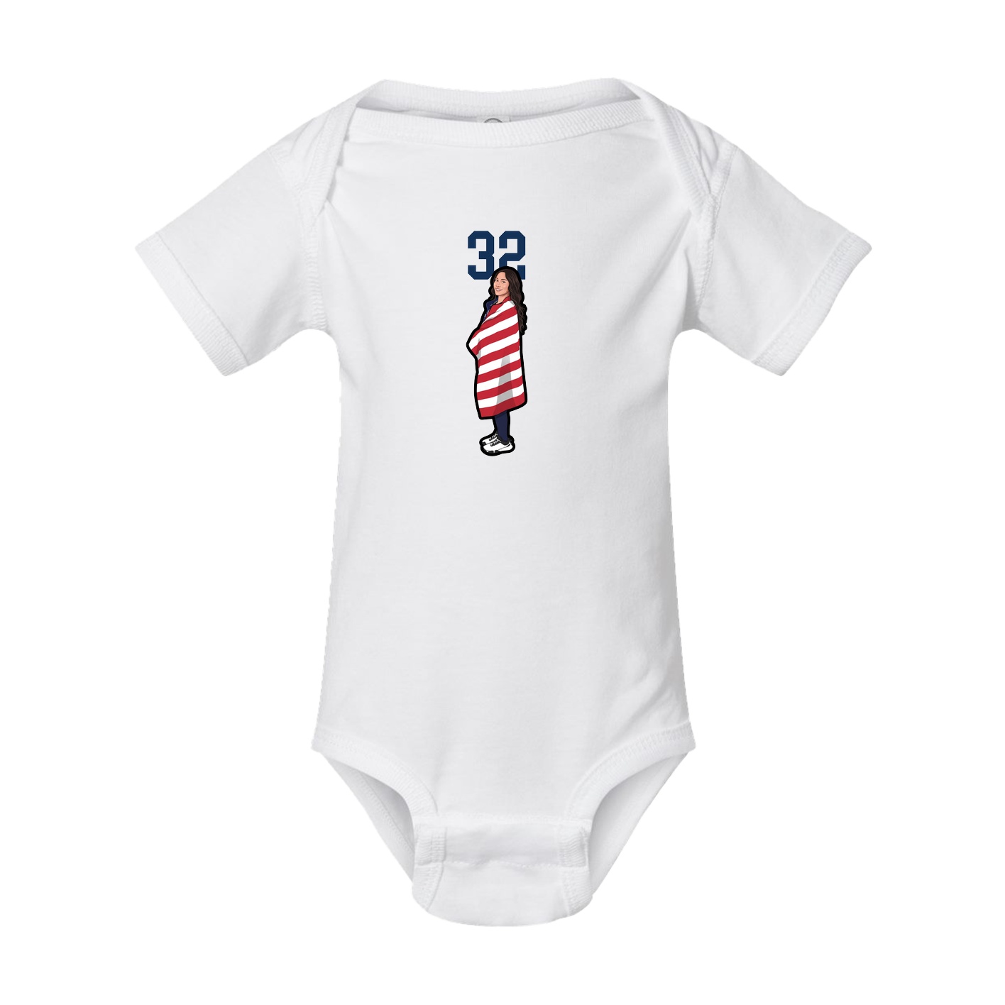 Baby Onesie — Number Top in White
