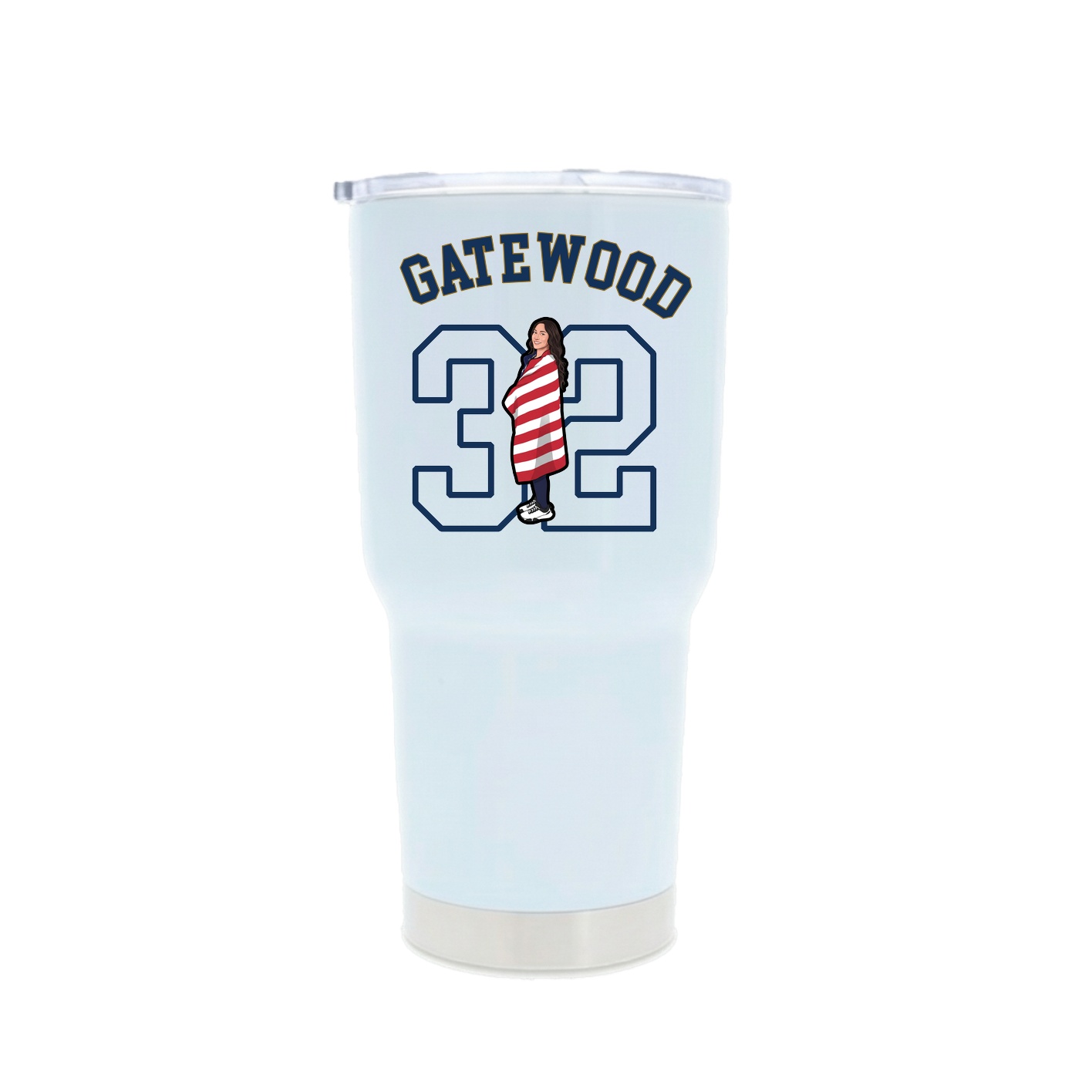 30oz Stainless Steel Tumbler — Shirsey Arch in White