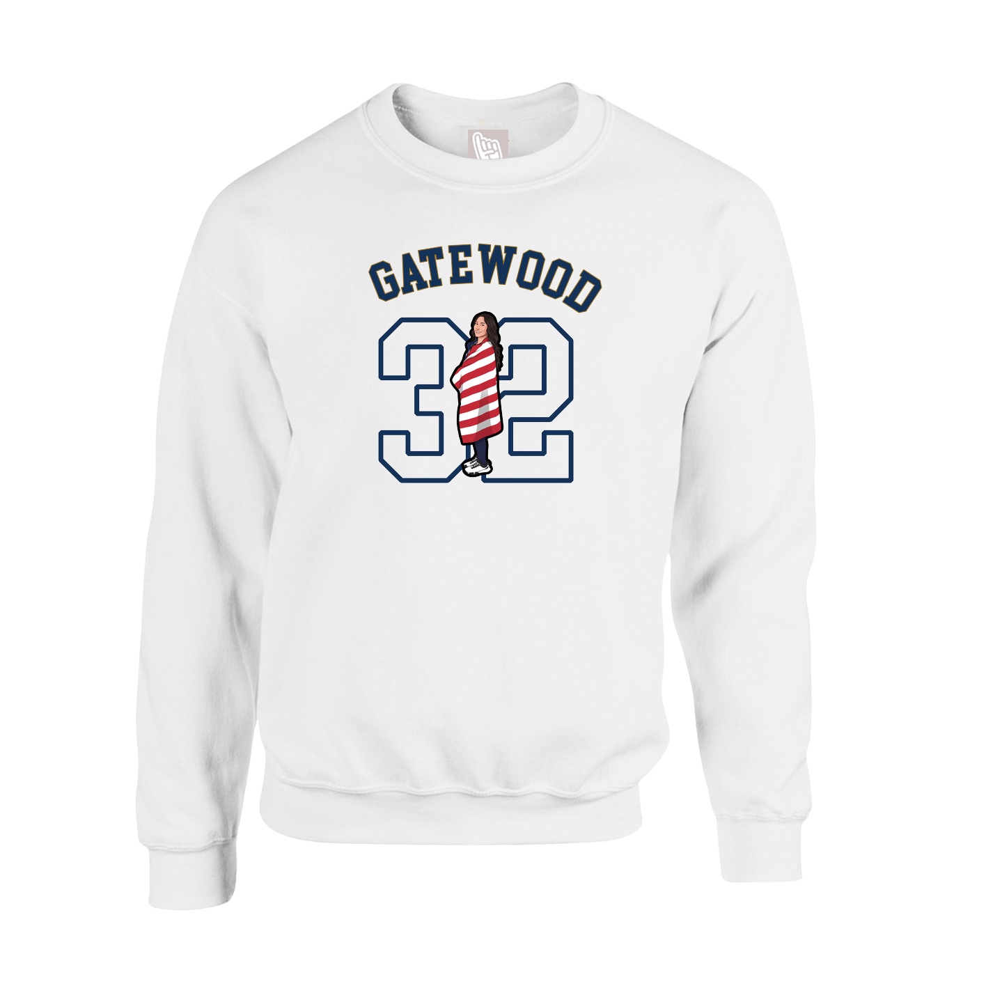 Fleece Crew — Shirsey Arch in White