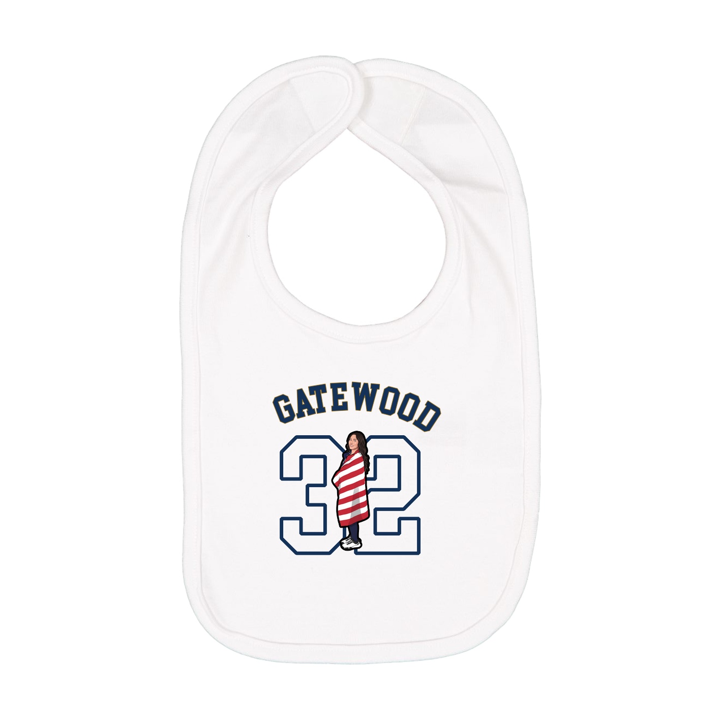 Infant Bib — Shirsey Arch in White