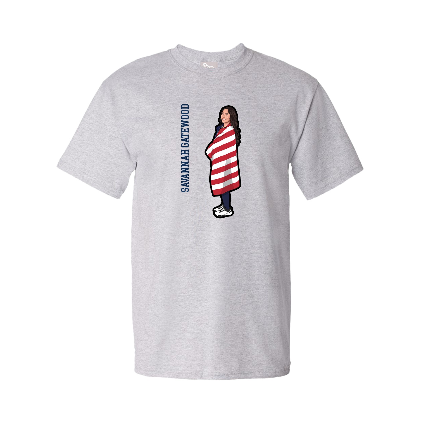 Tee — Name Vertical in Grey
