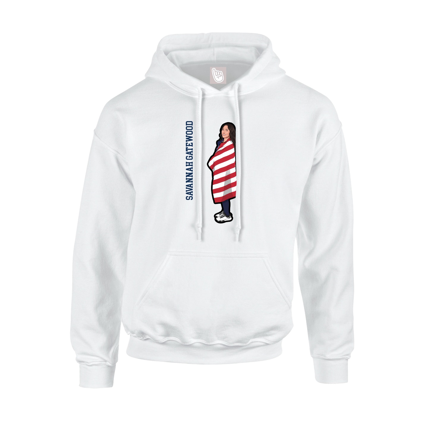 Hoodie — Name Vertical in White