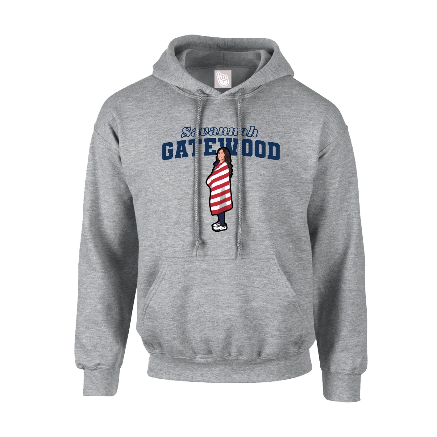 Hoodie — Name Arch in Grey
