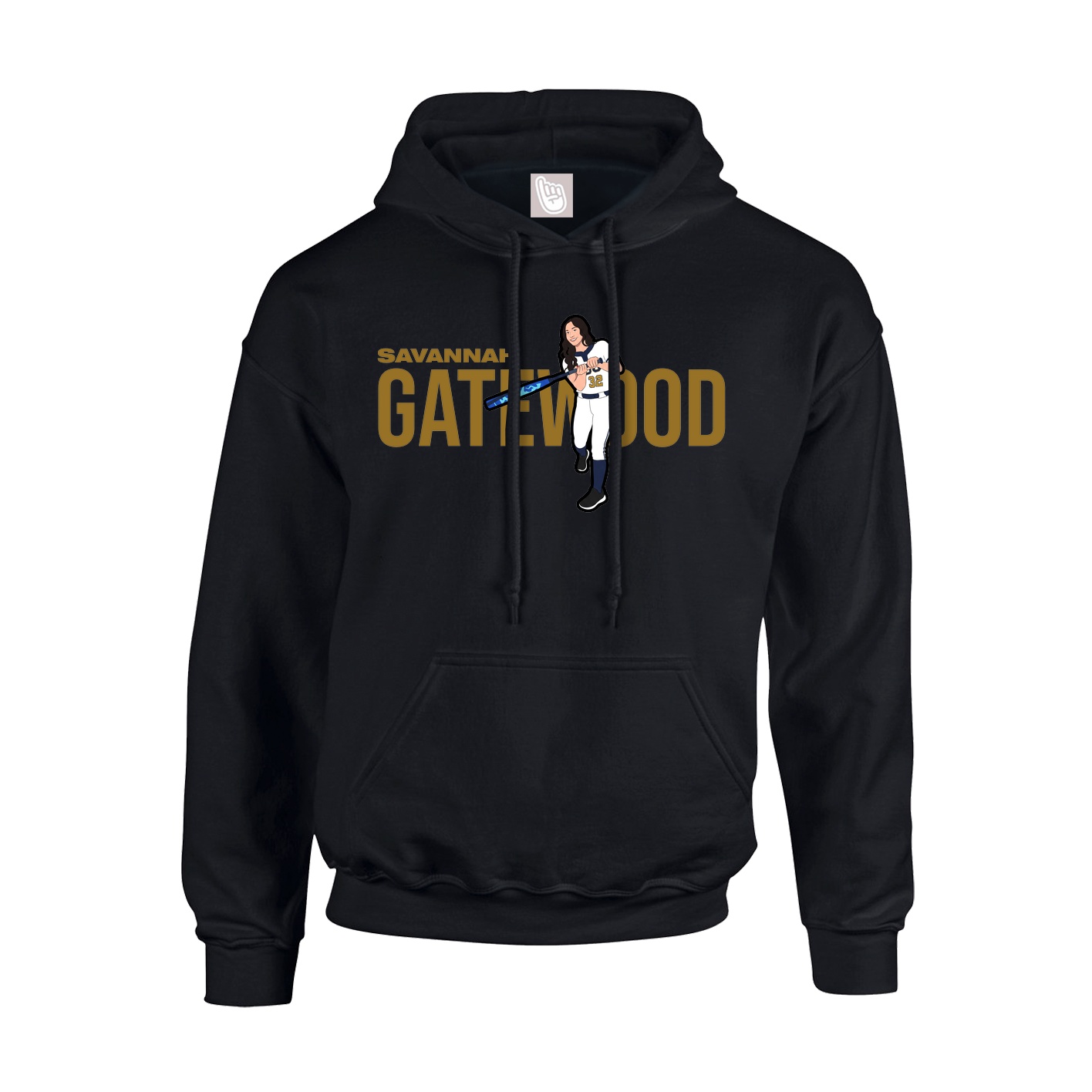 Youth Hoodie — Player Name in Black