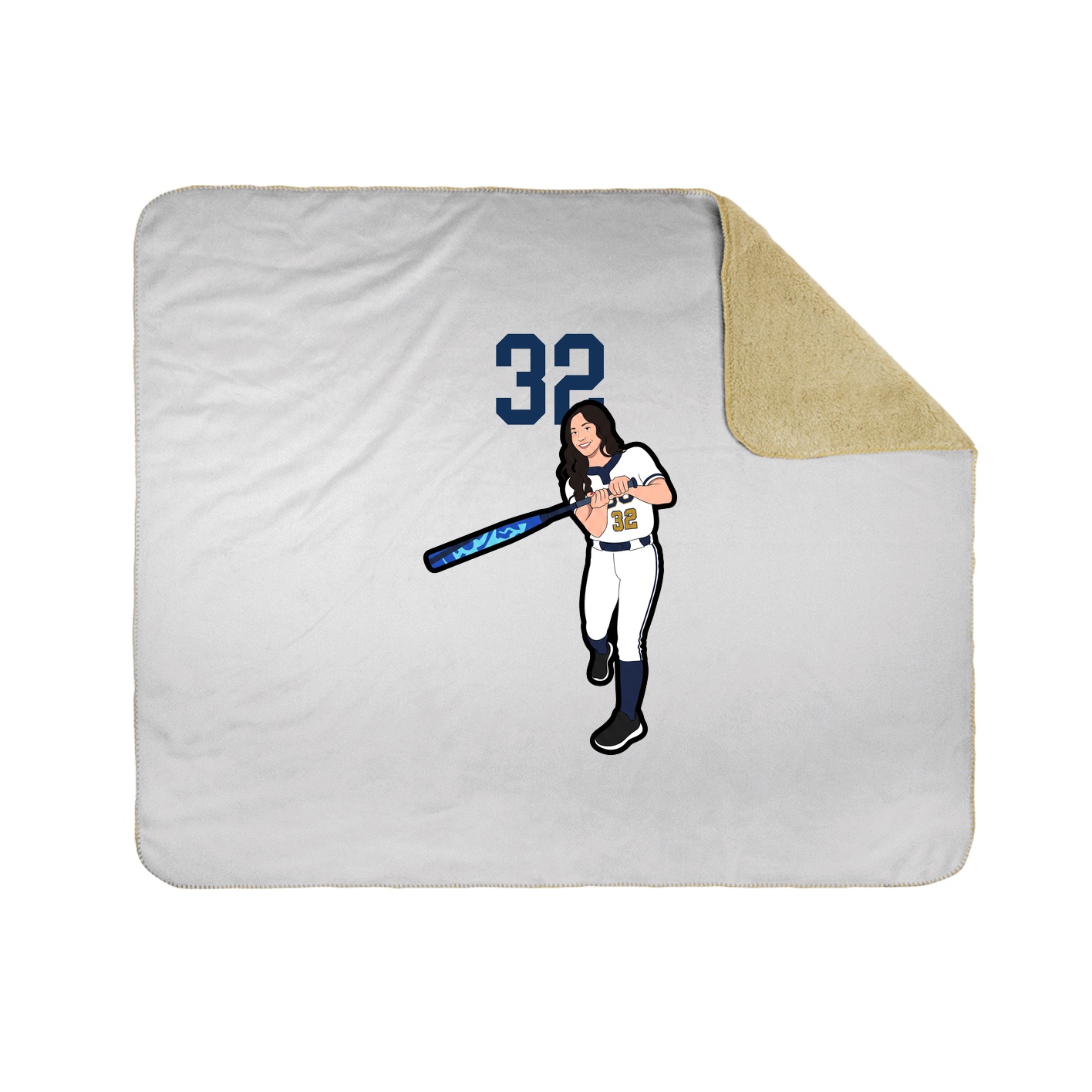 Throw Blanket — Number Top in White