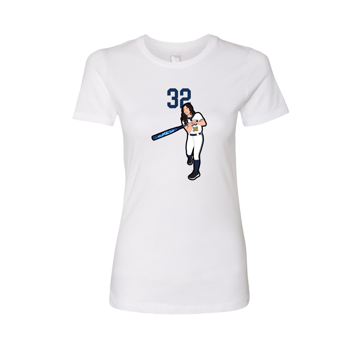 Fitted Women's Tee — Number Top in White