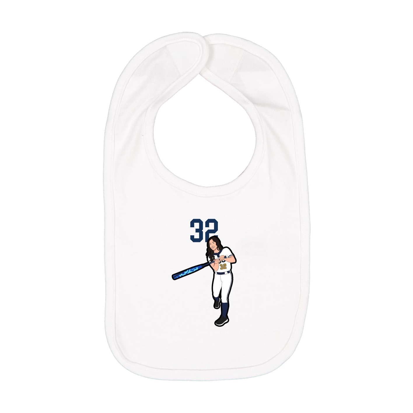 Infant Bib — Number Top in White
